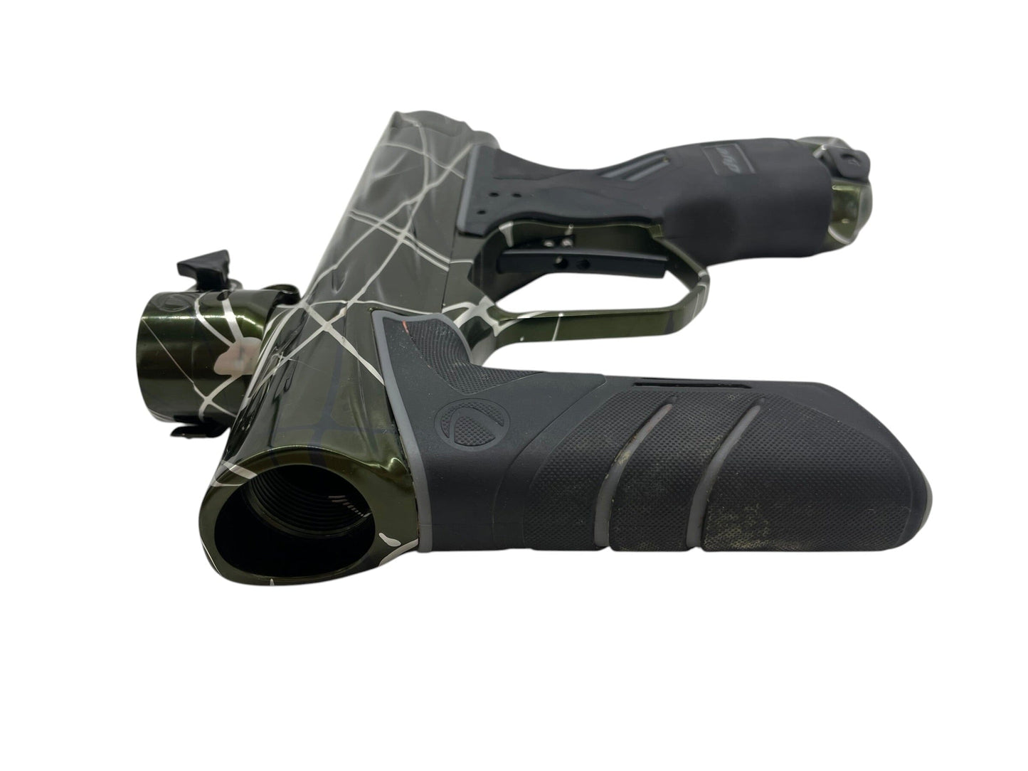 Used Dye Dsr DARK Pewter V1 Green/Clear Splash W/ Matching Mech Frame Paintball Gun from CPXBrosPaintball Buy/Sell/Trade Paintball Markers, New Paintball Guns, Paintball Hoppers, Paintball Masks, and Hormesis Headbands