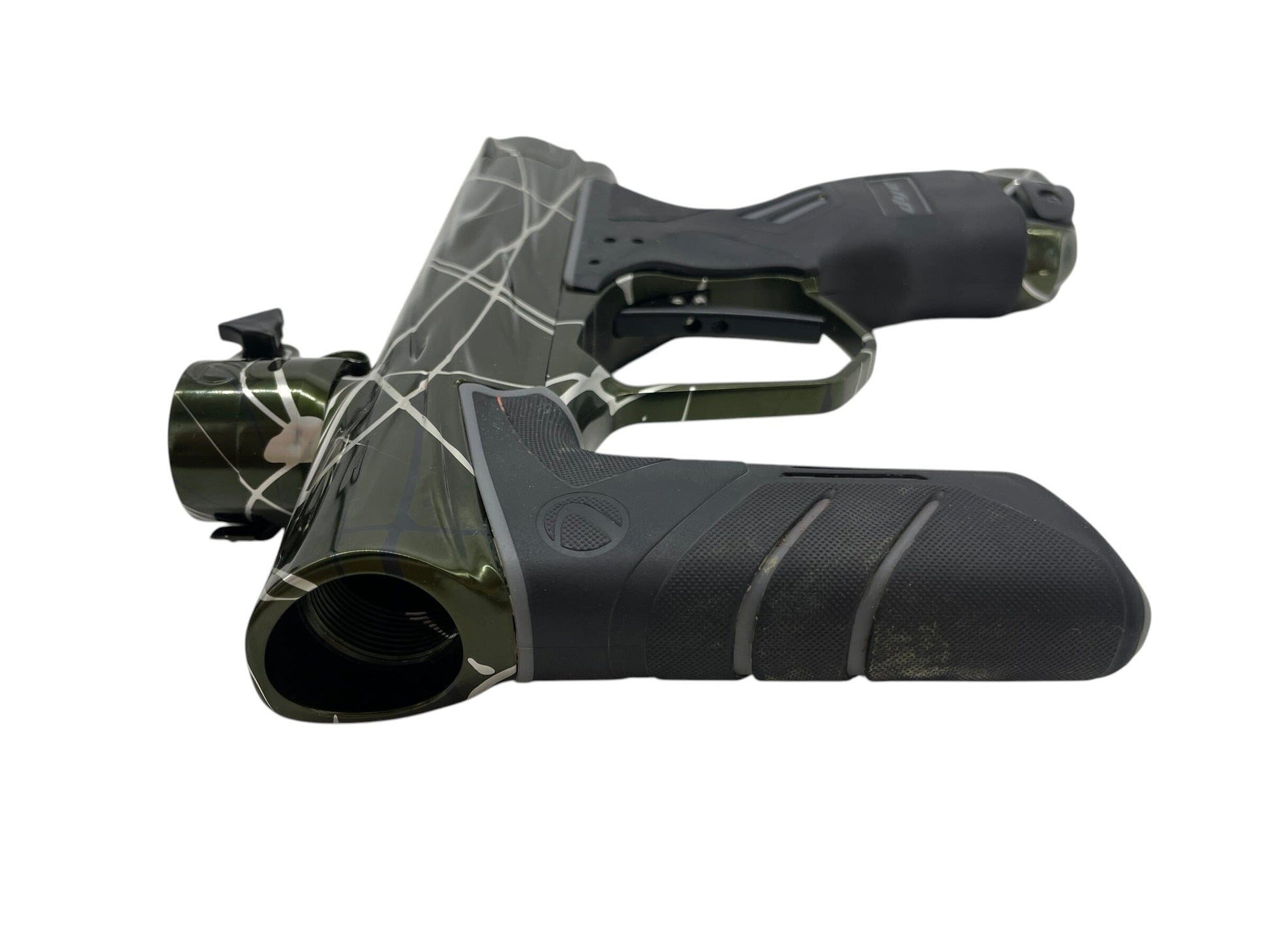 Used Dye Dsr DARK Pewter V1 Green/Clear Splash W/ Matching Mech Frame Paintball Gun from CPXBrosPaintball Buy/Sell/Trade Paintball Markers, New Paintball Guns, Paintball Hoppers, Paintball Masks, and Hormesis Headbands