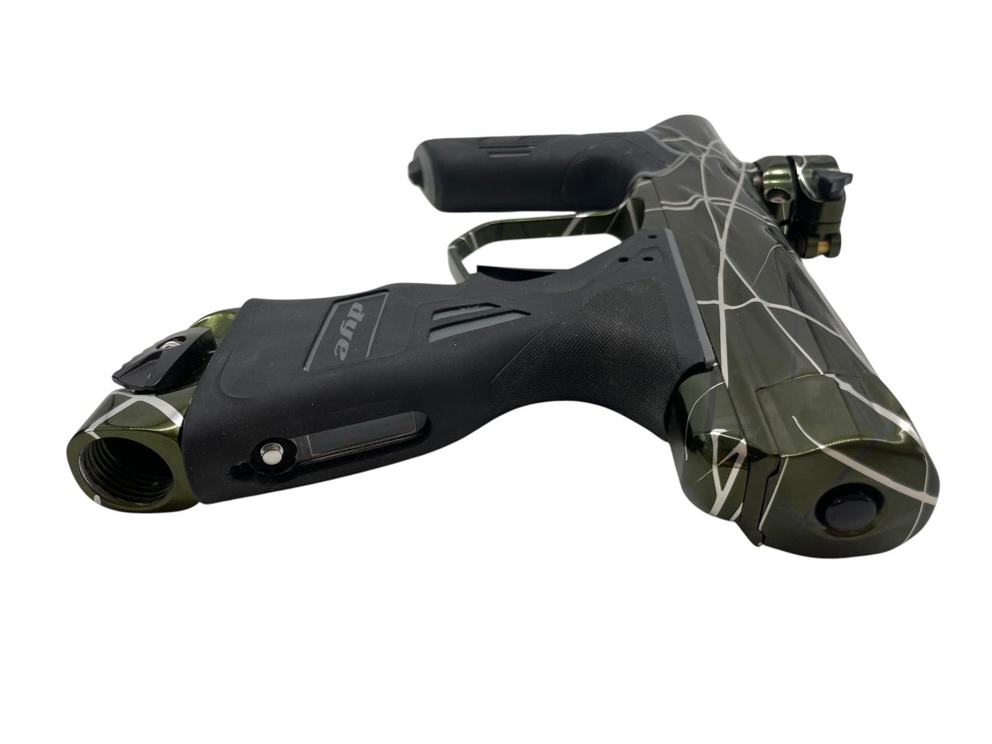 Used Dye Dsr DARK Pewter V1 Green/Clear Splash W/ Matching Mech Frame Paintball Gun from CPXBrosPaintball Buy/Sell/Trade Paintball Markers, New Paintball Guns, Paintball Hoppers, Paintball Masks, and Hormesis Headbands
