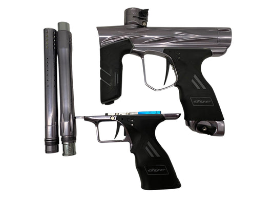 Used Dye Dsr DARK Pewter V2 Gloss Grey Paintball Gun W/ Matching Mech Paintball Gun from CPXBrosPaintball Buy/Sell/Trade Paintball Markers, New Paintball Guns, Paintball Hoppers, Paintball Masks, and Hormesis Headbands