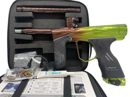 Used Dye Dsr DARK V2 Gloss Green to Brown Fade Paintball Gun Paintball Gun from CPXBrosPaintball Buy/Sell/Trade Paintball Markers, New Paintball Guns, Paintball Hoppers, Paintball Masks, and Hormesis Headbands