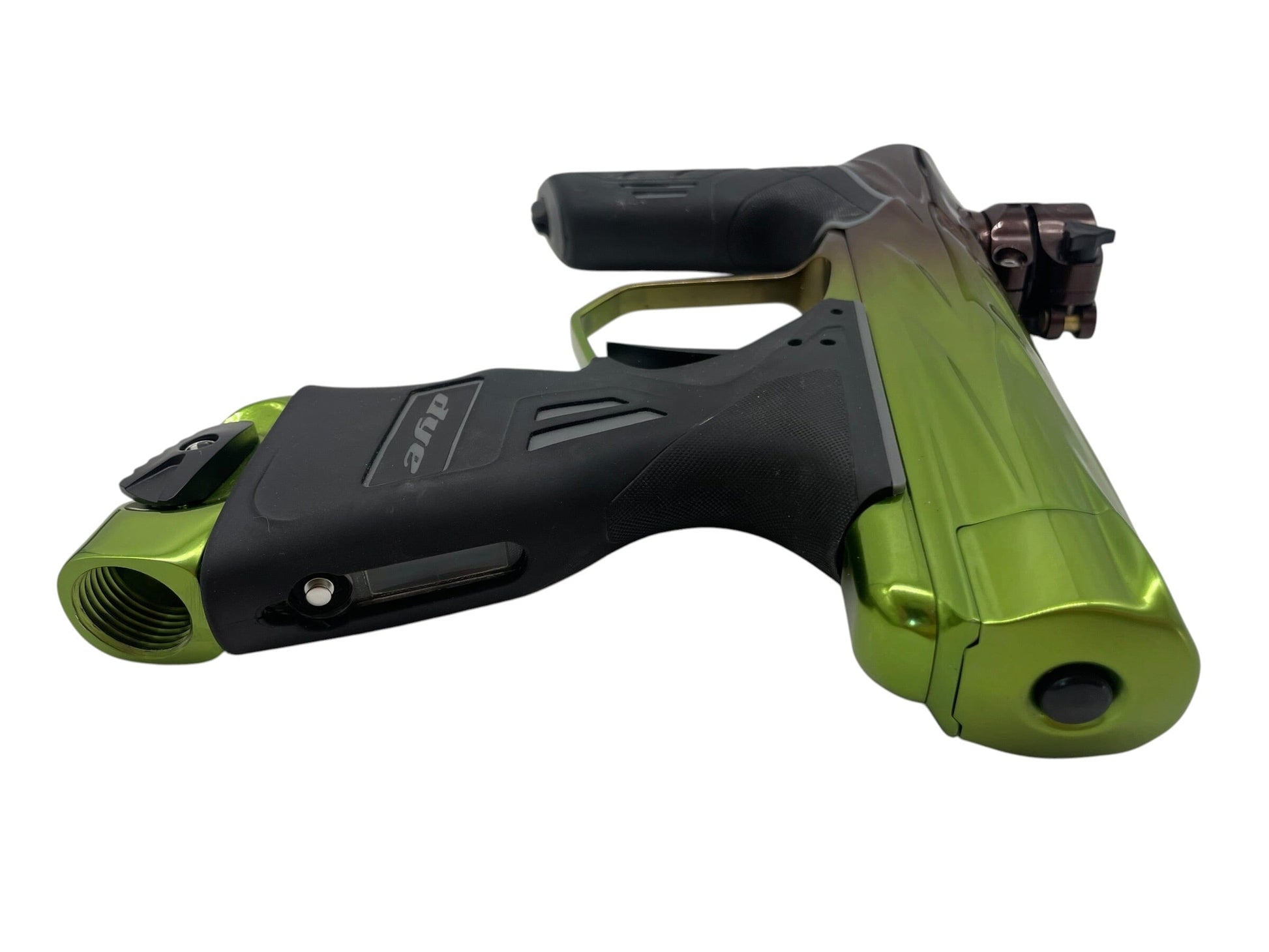 Used Dye Dsr DARK V2 Gloss Green to Brown Fade Paintball Gun Paintball Gun from CPXBrosPaintball Buy/Sell/Trade Paintball Markers, New Paintball Guns, Paintball Hoppers, Paintball Masks, and Hormesis Headbands