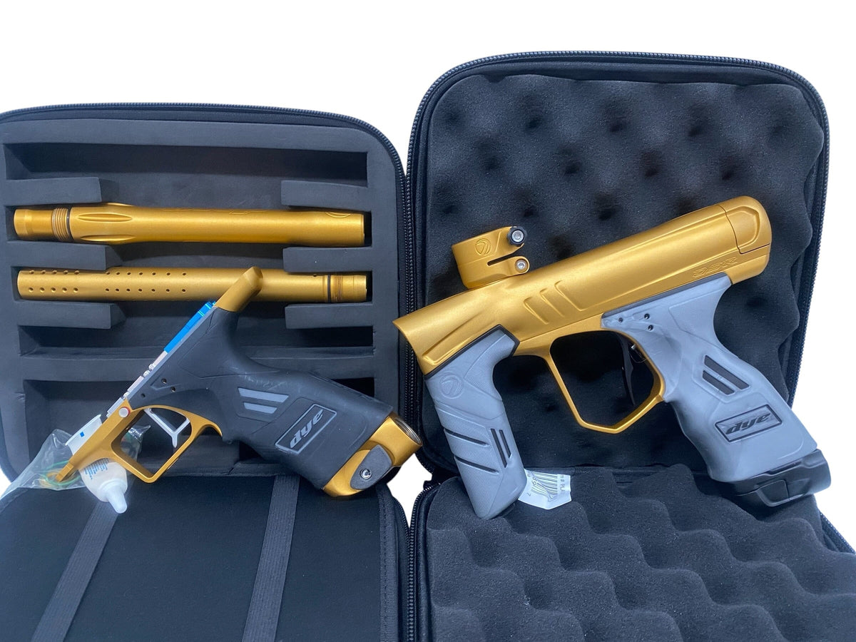 Used Dye Dsr+ Gold + Matching Mech Frame Paintball Gun Paintball Gun from CPXBrosPaintball Buy/Sell/Trade Paintball Markers, New Paintball Guns, Paintball Hoppers, Paintball Masks, and Hormesis Headbands