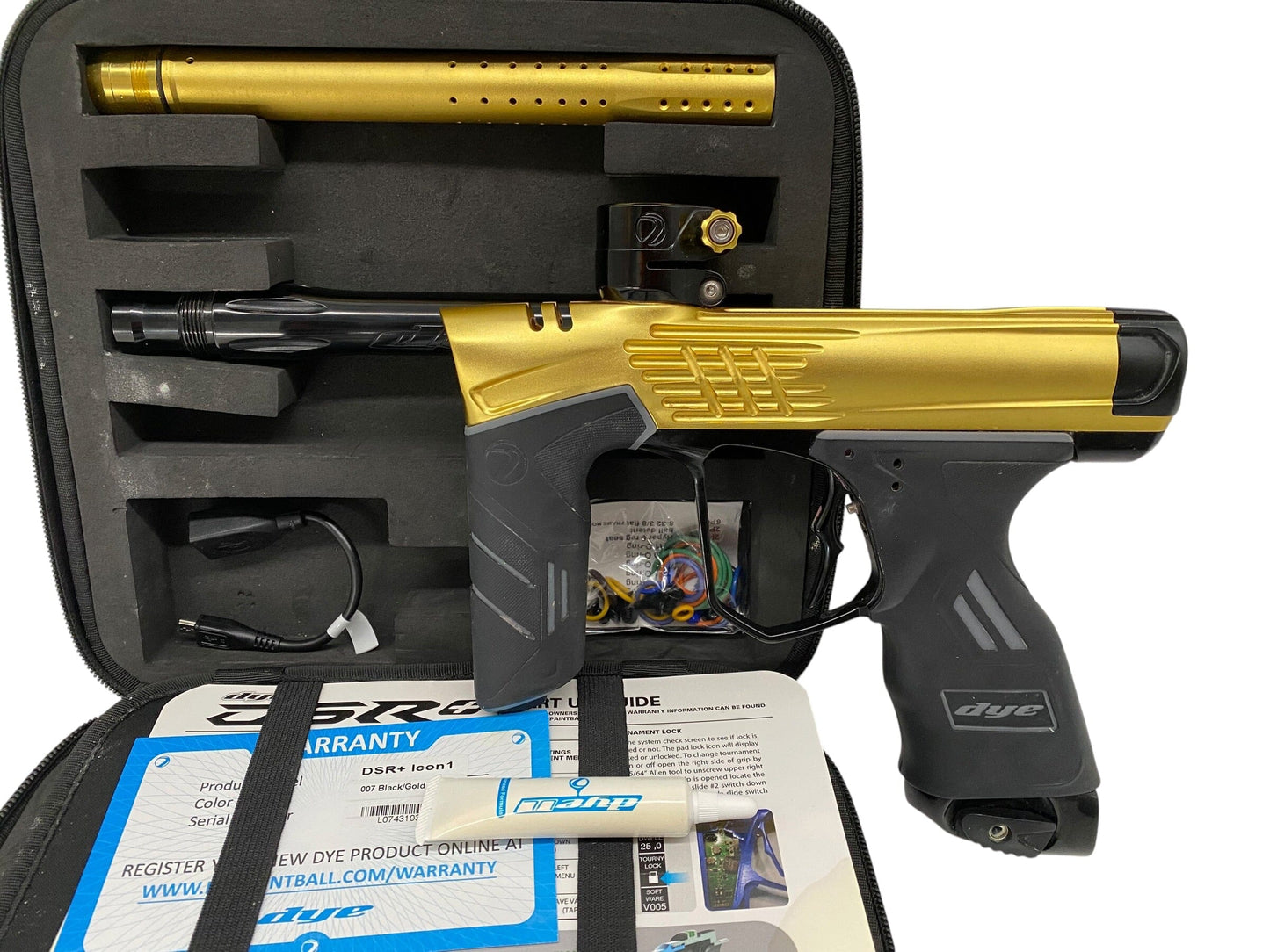 Used Dye Dsr+ Icon Gold/Black Paintball Gun Paintball Gun from CPXBrosPaintball Buy/Sell/Trade Paintball Markers, New Paintball Guns, Paintball Hoppers, Paintball Masks, and Hormesis Headbands