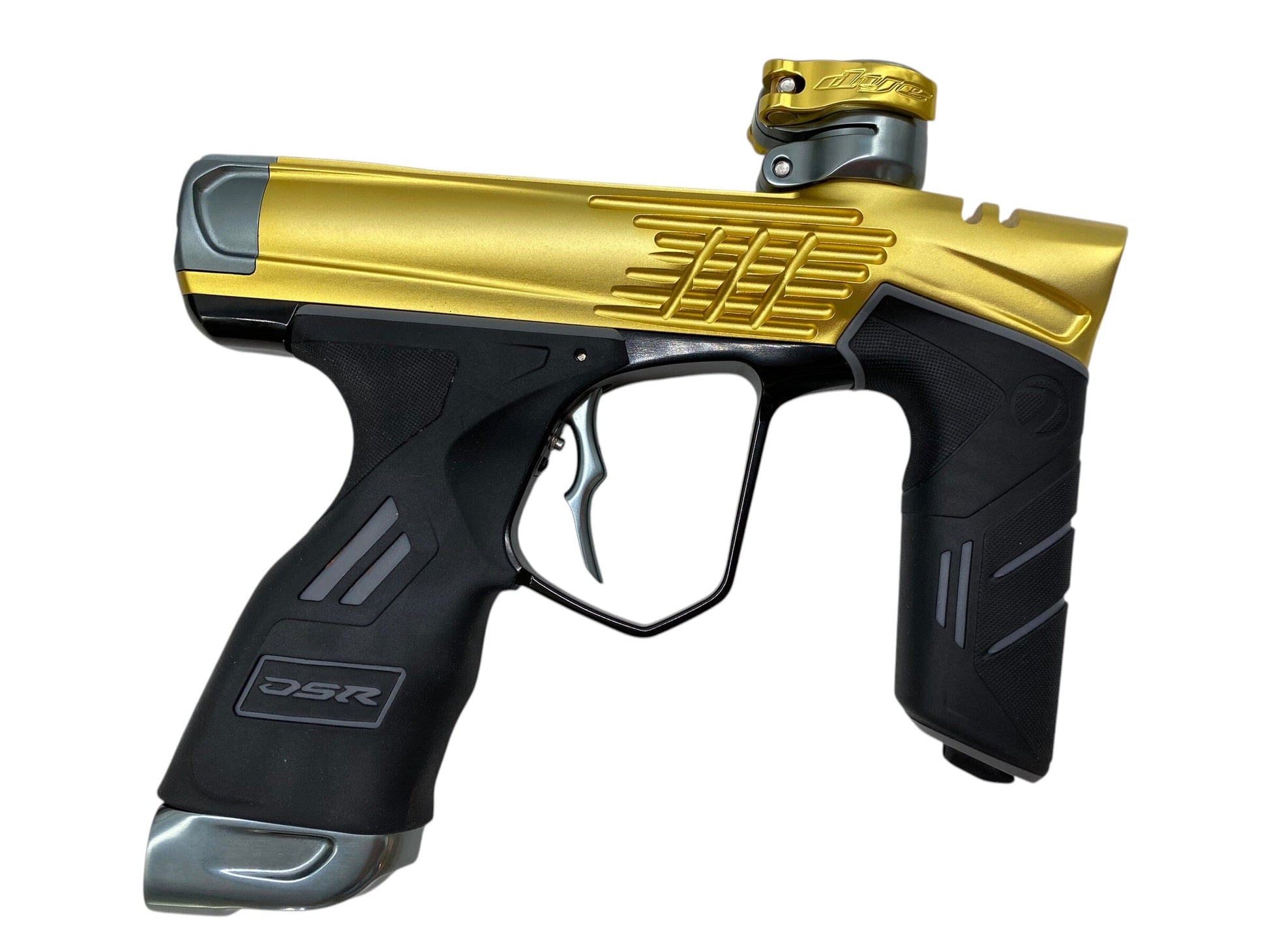 Used Dye Dsr+ Icon Gold/Grey Paintball Gun Paintball Gun from CPXBrosPaintball Buy/Sell/Trade Paintball Markers, New Paintball Guns, Paintball Hoppers, Paintball Masks, and Hormesis Headbands