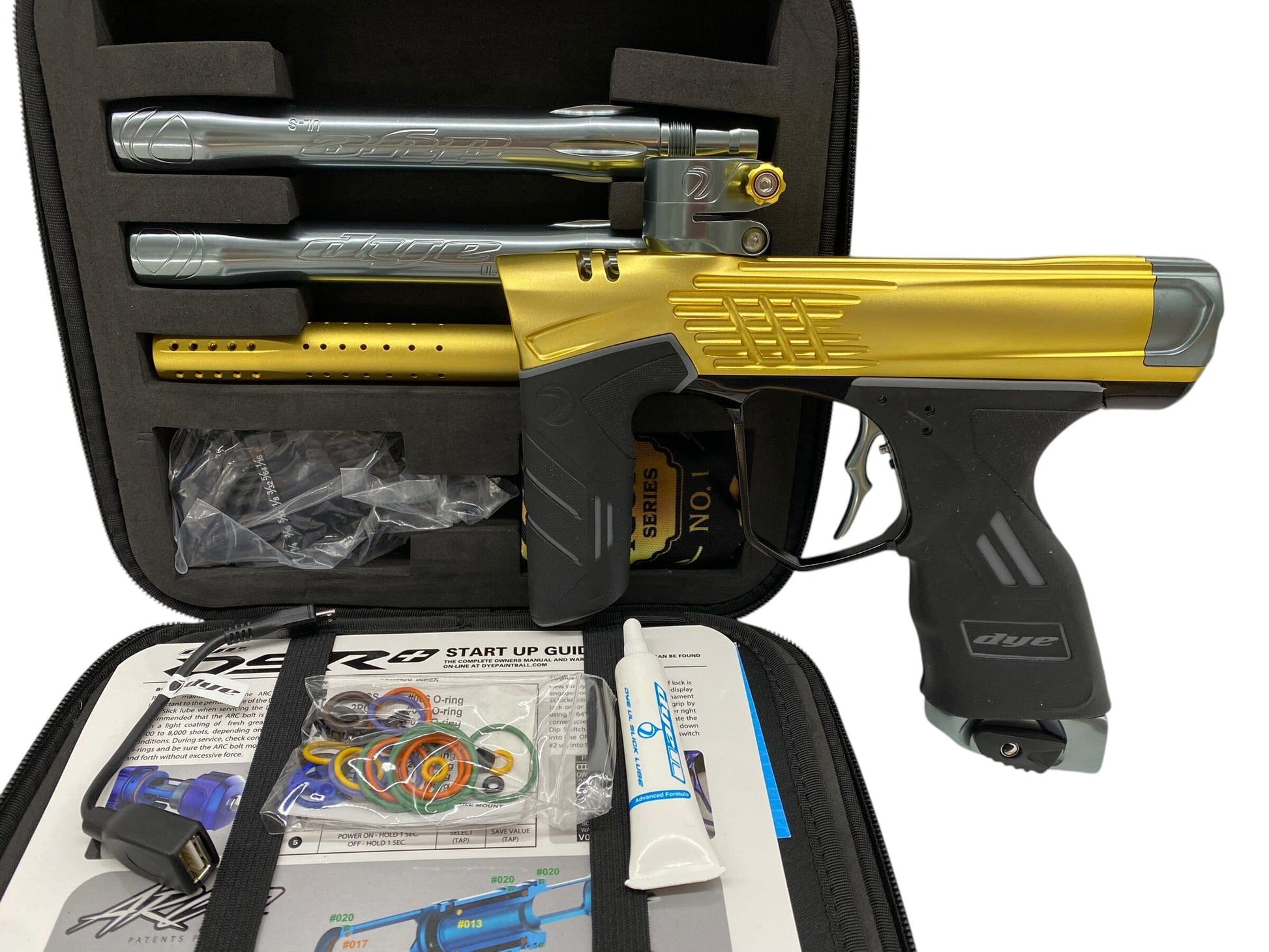 Used Dye Dsr+ Icon Gold/Grey Paintball Gun Paintball Gun from CPXBrosPaintball Buy/Sell/Trade Paintball Markers, New Paintball Guns, Paintball Hoppers, Paintball Masks, and Hormesis Headbands
