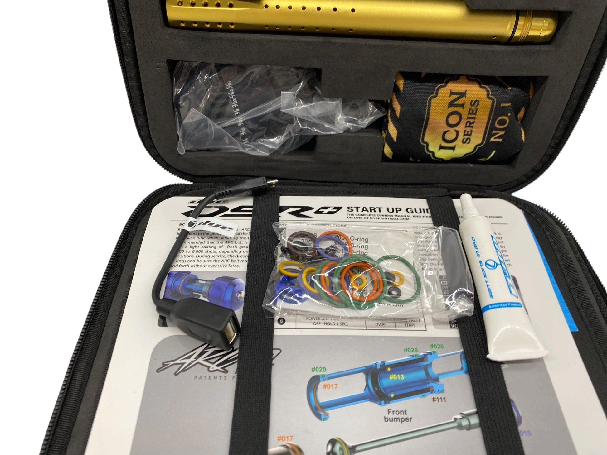 Used Dye Dsr+ Icon Gold/Grey Paintball Gun Paintball Gun from CPXBrosPaintball Buy/Sell/Trade Paintball Markers, New Paintball Guns, Paintball Hoppers, Paintball Masks, and Hormesis Headbands