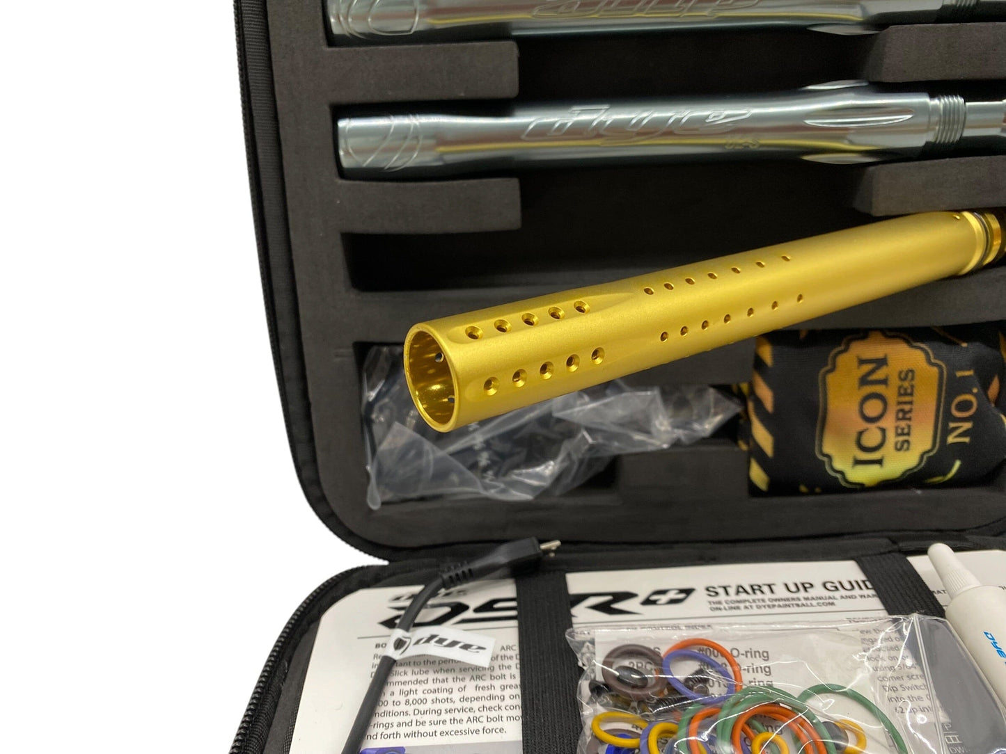 Used Dye Dsr+ Icon Gold/Grey Paintball Gun Paintball Gun from CPXBrosPaintball Buy/Sell/Trade Paintball Markers, New Paintball Guns, Paintball Hoppers, Paintball Masks, and Hormesis Headbands