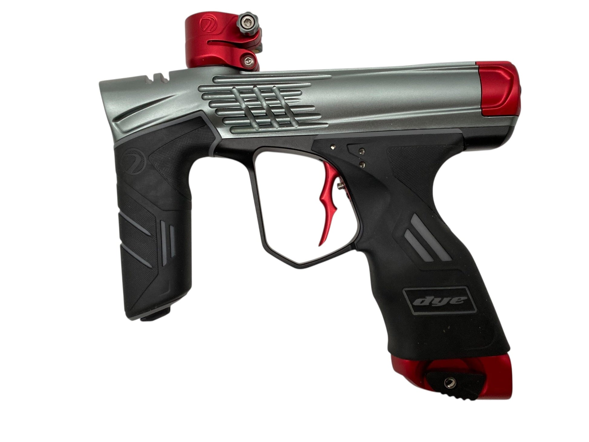 Used Dye Dsr+ Icon Paintball Gun Grey/Red Paintball Gun from CPXBrosPaintball Buy/Sell/Trade Paintball Markers, New Paintball Guns, Paintball Hoppers, Paintball Masks, and Hormesis Headbands