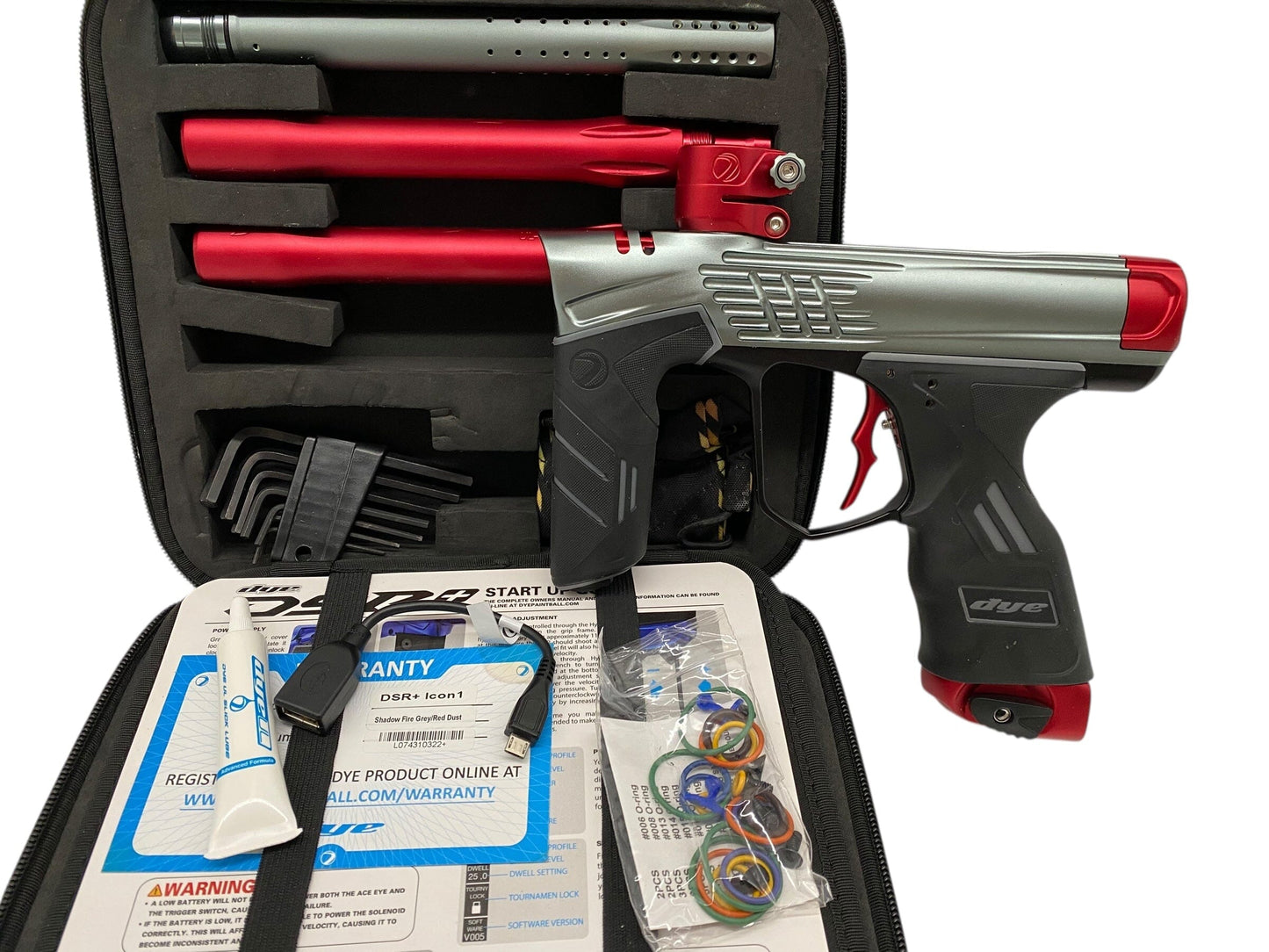 Used Dye Dsr+ Icon Paintball Gun Grey/Red Paintball Gun from CPXBrosPaintball Buy/Sell/Trade Paintball Markers, New Paintball Guns, Paintball Hoppers, Paintball Masks, and Hormesis Headbands