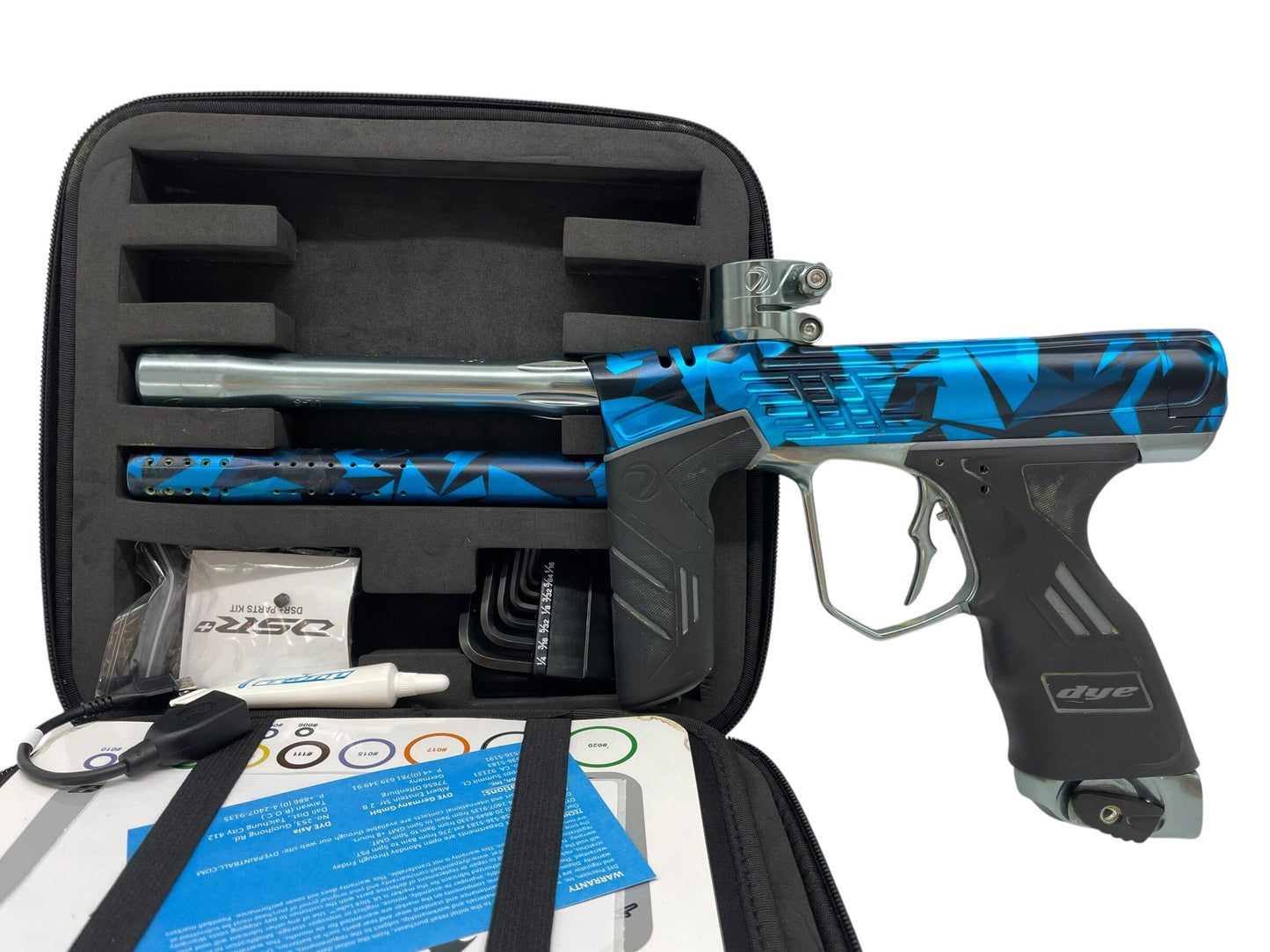Used Dye DSR+ Icon Series Shattered Cyan PGA Paintball Marker Paintball Gun from CPXBrosPaintball Buy/Sell/Trade Paintball Markers, New Paintball Guns, Paintball Hoppers, Paintball Masks, and Hormesis Headbands