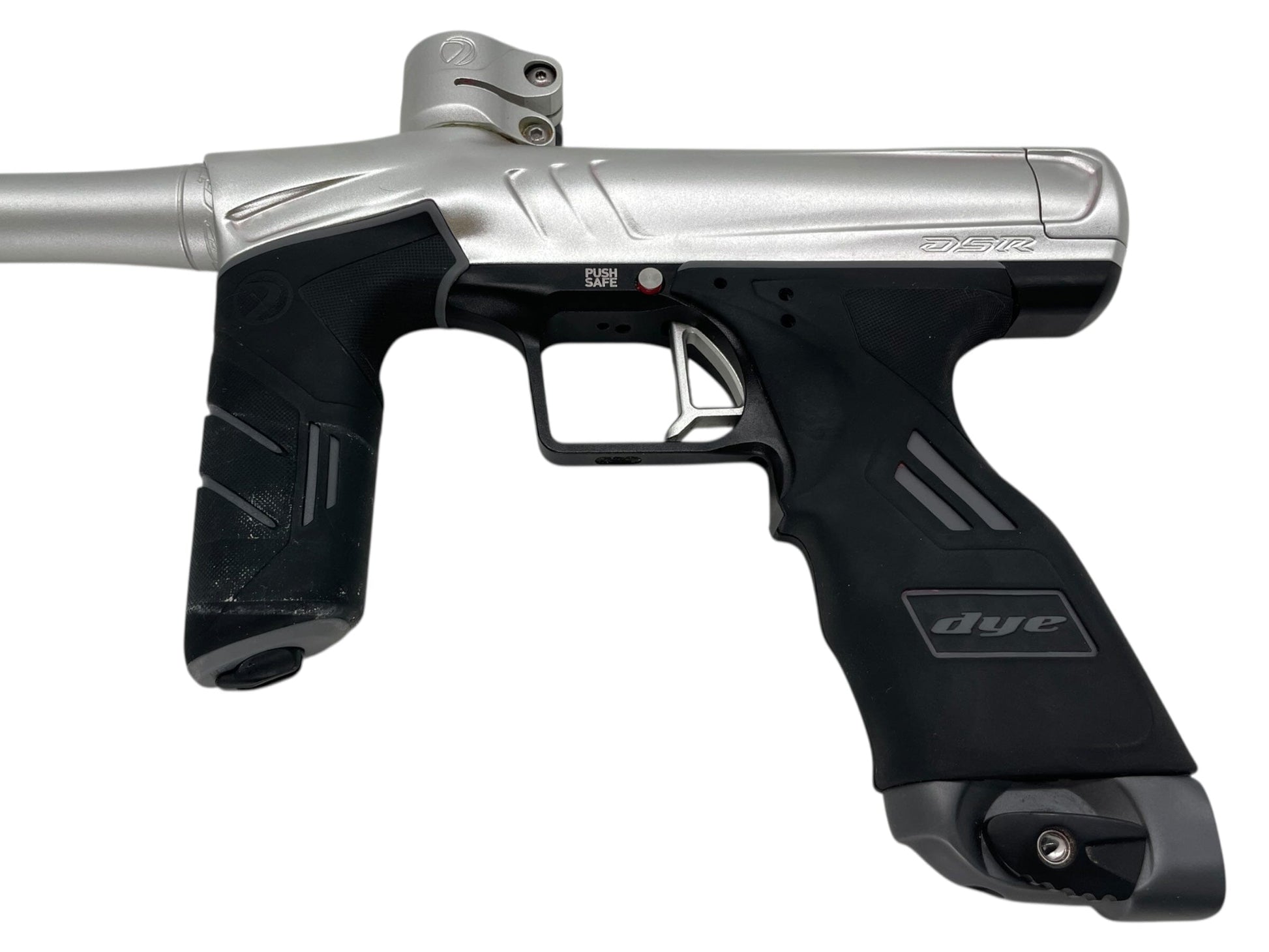 Used Dye DSR+ Paintball Gun Mech Silver/Black Paintball Gun from CPXBrosPaintball Buy/Sell/Trade Paintball Markers, New Paintball Guns, Paintball Hoppers, Paintball Masks, and Hormesis Headbands