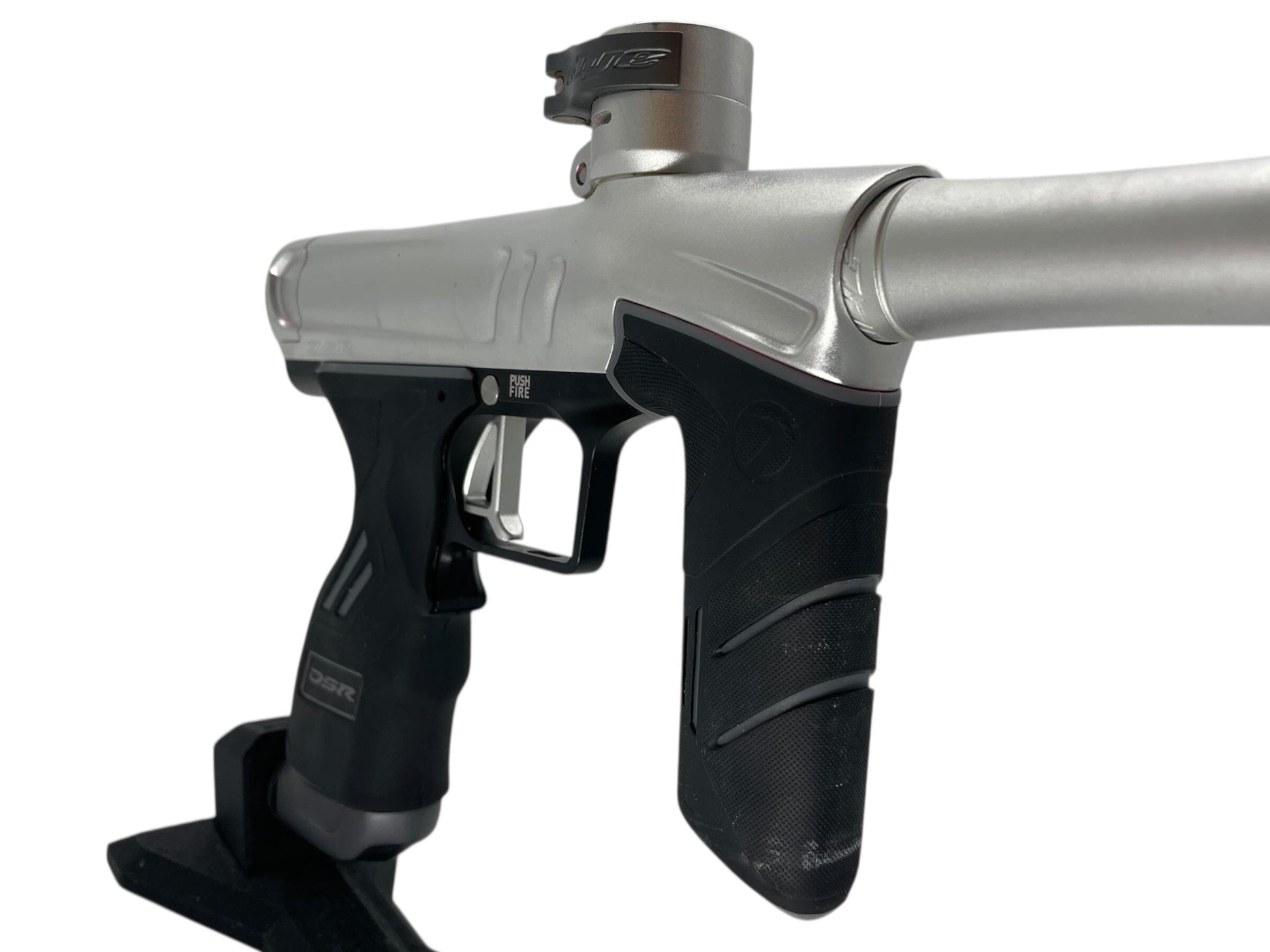 Used Dye DSR+ Paintball Gun Mech Silver/Black Paintball Gun from CPXBrosPaintball Buy/Sell/Trade Paintball Markers, New Paintball Guns, Paintball Hoppers, Paintball Masks, and Hormesis Headbands