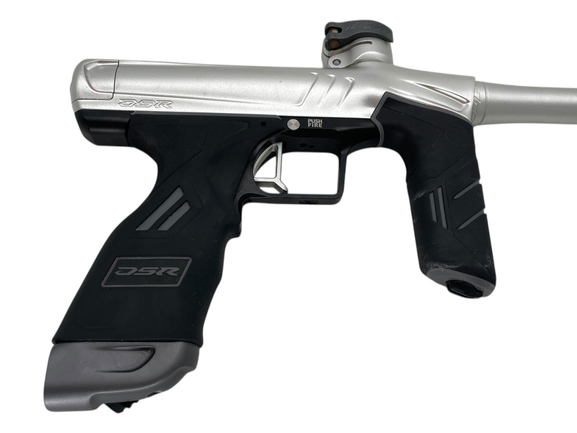Used Dye DSR+ Paintball Gun Mech Silver/Black Paintball Gun from CPXBrosPaintball Buy/Sell/Trade Paintball Markers, New Paintball Guns, Paintball Hoppers, Paintball Masks, and Hormesis Headbands