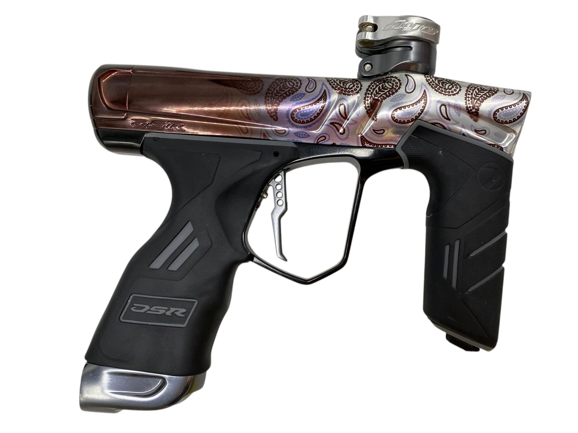 Used Dye DSR+ PGA Bandana White Fade Paintball Gun W/ Im Pro Kit Paintball Gun from CPXBrosPaintball Buy/Sell/Trade Paintball Markers, New Paintball Guns, Paintball Hoppers, Paintball Masks, and Hormesis Headbands