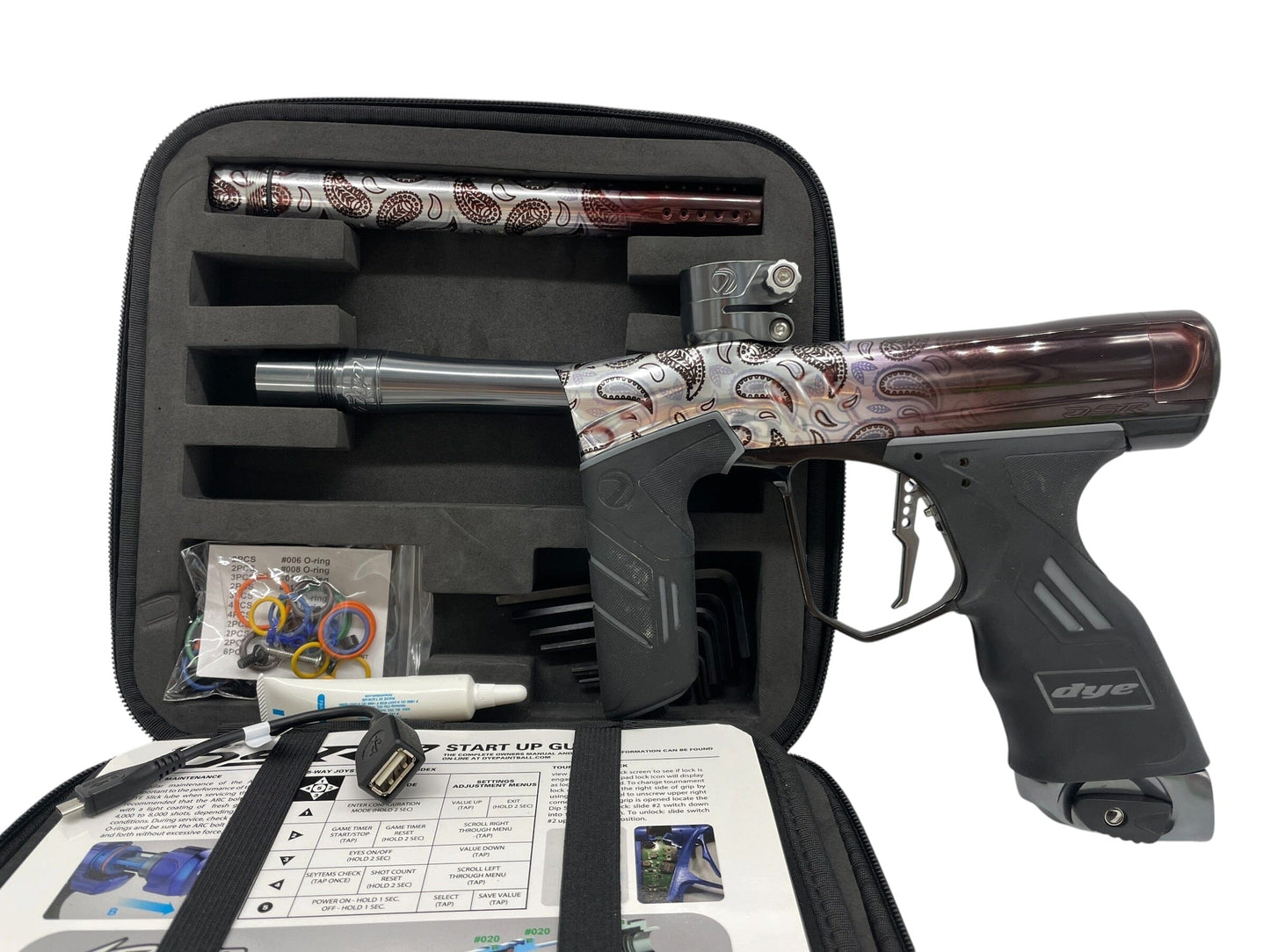 Used Dye DSR+ PGA Bandana White Fade Paintball Gun W/ Im Pro Kit Paintball Gun from CPXBrosPaintball Buy/Sell/Trade Paintball Markers, New Paintball Guns, Paintball Hoppers, Paintball Masks, and Hormesis Headbands