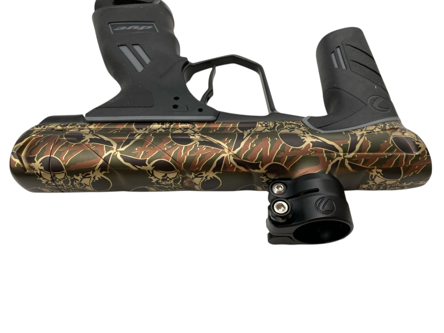 Used Dye DSR Pro Paintball Gun - PGA SANDANA SKULLS Olive Paintball Gun from CPXBrosPaintball Buy/Sell/Trade Paintball Markers, New Paintball Guns, Paintball Hoppers, Paintball Masks, and Hormesis Headbands