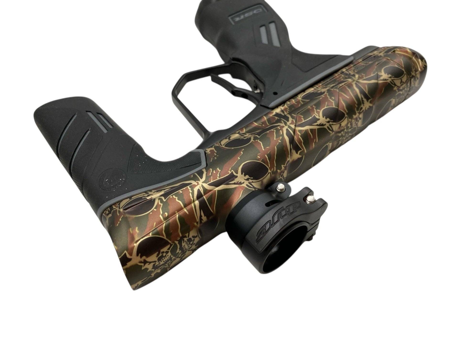 Used Dye DSR Pro Paintball Gun - PGA SANDANA SKULLS Olive Paintball Gun from CPXBrosPaintball Buy/Sell/Trade Paintball Markers, New Paintball Guns, Paintball Hoppers, Paintball Masks, and Hormesis Headbands