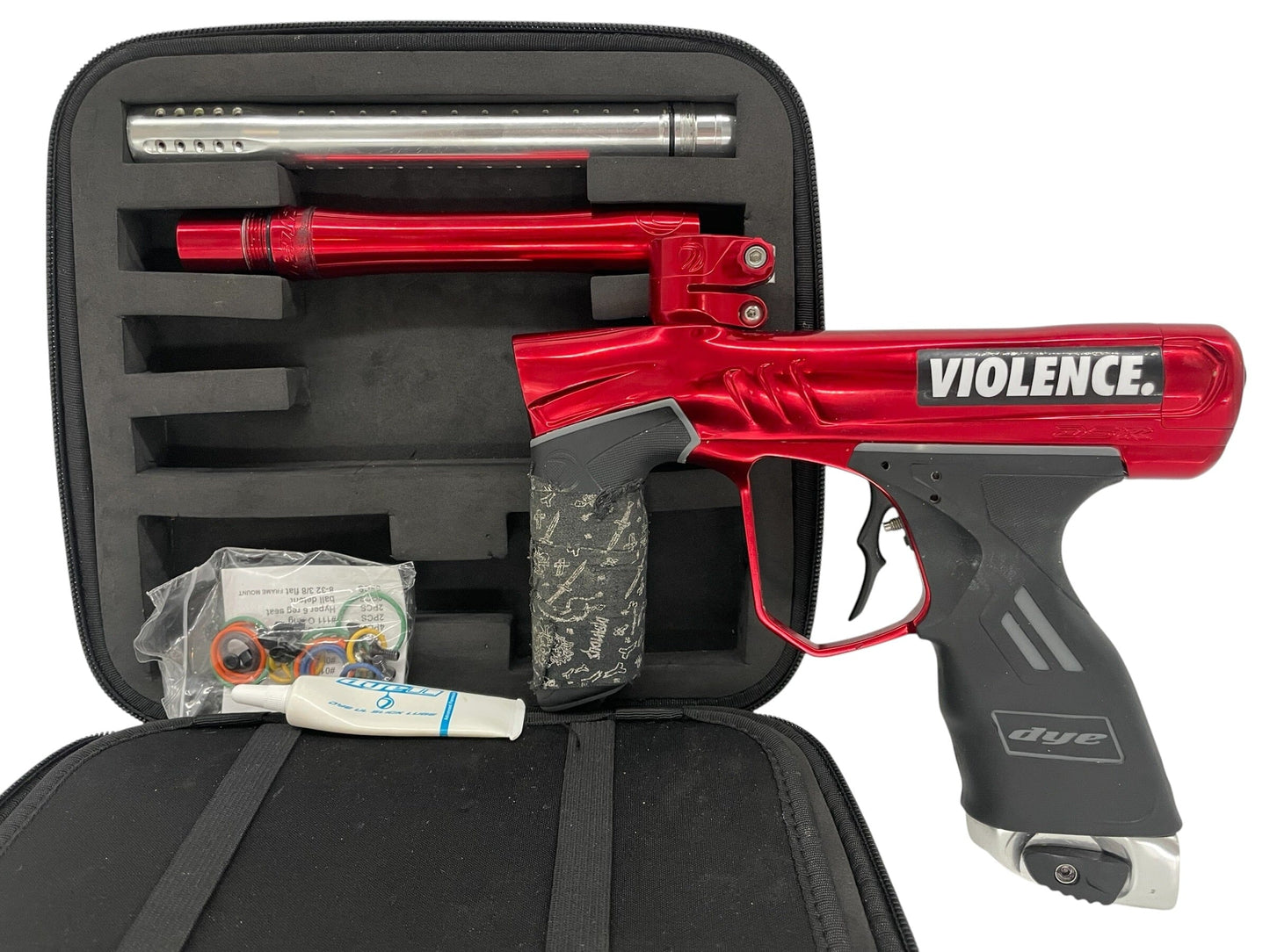 Used Dye Dsr+ Red/Silver Paintball Gun W/ IM PRO KIT Paintball Gun from CPXBrosPaintball Buy/Sell/Trade Paintball Markers, New Paintball Guns, Paintball Hoppers, Paintball Masks, and Hormesis Headbands