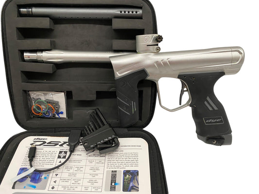 Used Dye Dsr+ Silver Paintball Gun Paintball Gun from CPXBrosPaintball Buy/Sell/Trade Paintball Markers, New Paintball Guns, Paintball Hoppers, Paintball Masks, and Hormesis Headbands