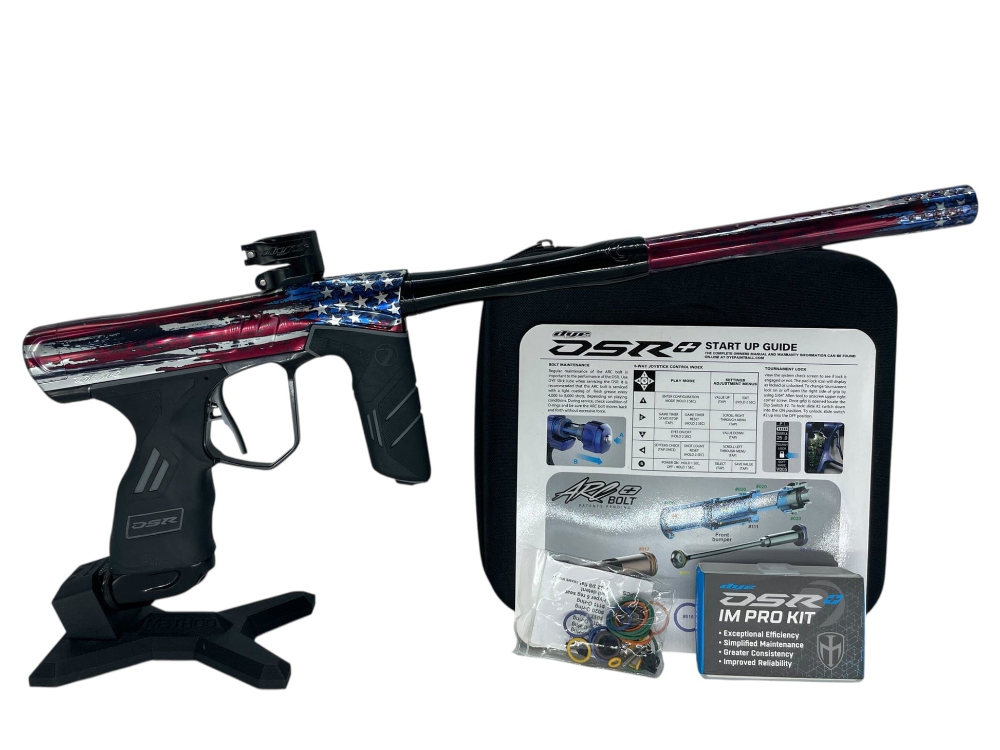 Used Dye DSR+ Stars and Stripes Paintball Gun Upgraded Paintball Gun from CPXBrosPaintball Buy/Sell/Trade Paintball Markers, New Paintball Guns, Paintball Hoppers, Paintball Masks, and Hormesis Headbands