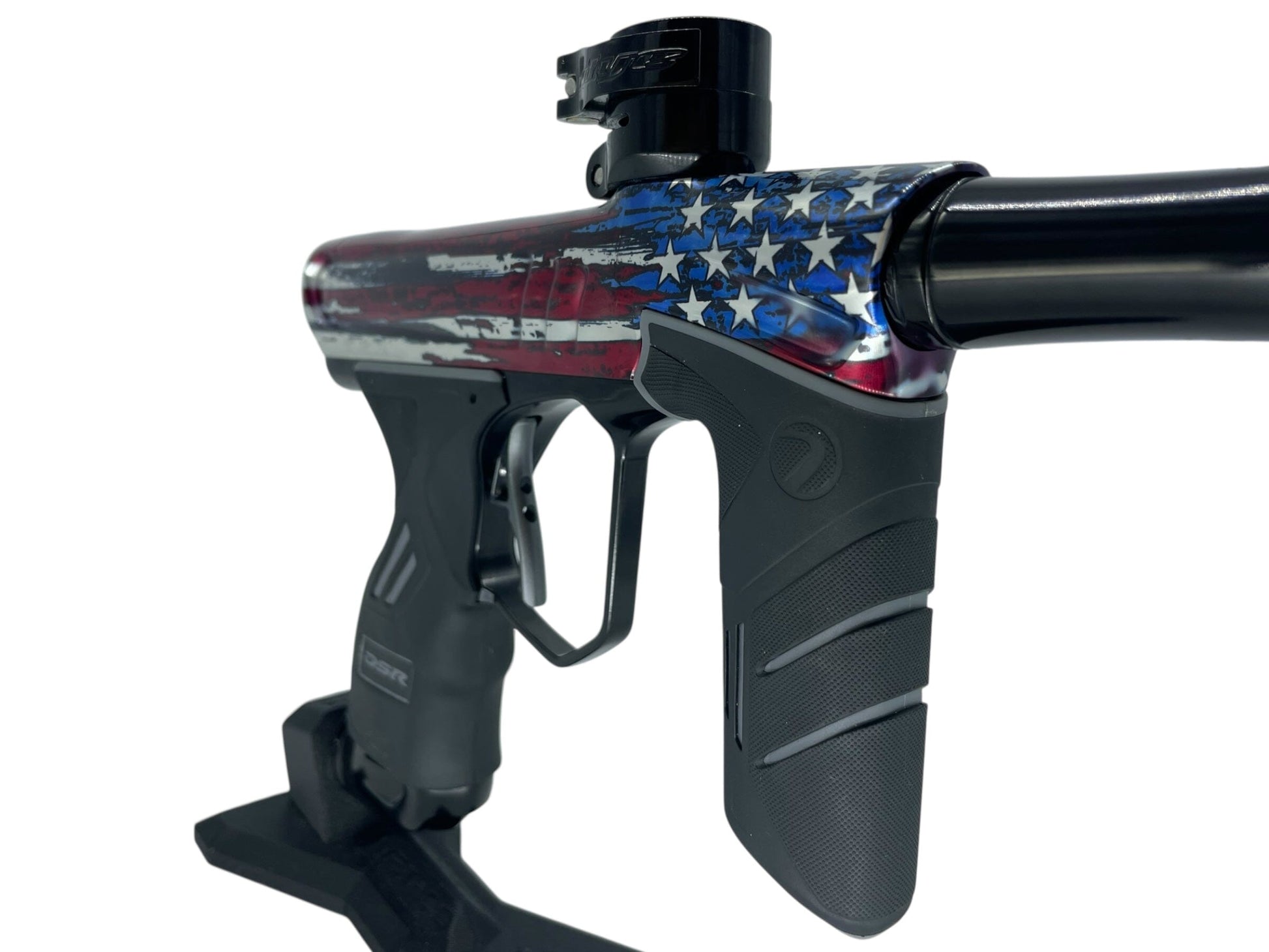 Used Dye DSR+ Stars and Stripes Paintball Gun Upgraded Paintball Gun from CPXBrosPaintball Buy/Sell/Trade Paintball Markers, New Paintball Guns, Paintball Hoppers, Paintball Masks, and Hormesis Headbands