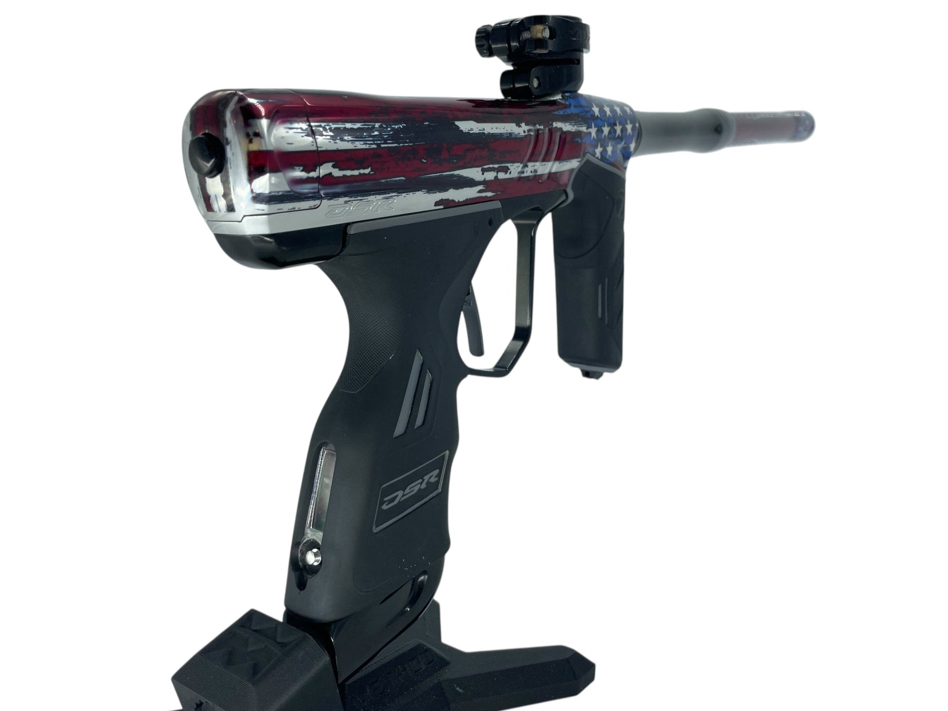 Used Dye DSR+ Stars and Stripes Paintball Gun Upgraded Paintball Gun from CPXBrosPaintball Buy/Sell/Trade Paintball Markers, New Paintball Guns, Paintball Hoppers, Paintball Masks, and Hormesis Headbands