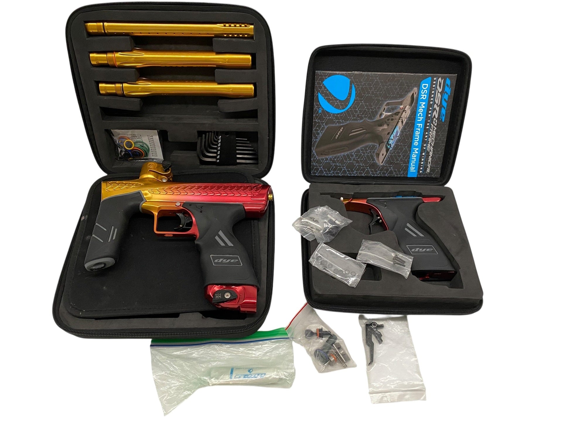 Used Dye Dsr+ Trix Paintball Gun with Mech Frame Yellow/Red Fade Paintball Gun from CPXBrosPaintball Buy/Sell/Trade Paintball Markers, New Paintball Guns, Paintball Hoppers, Paintball Masks, and Hormesis Headbands