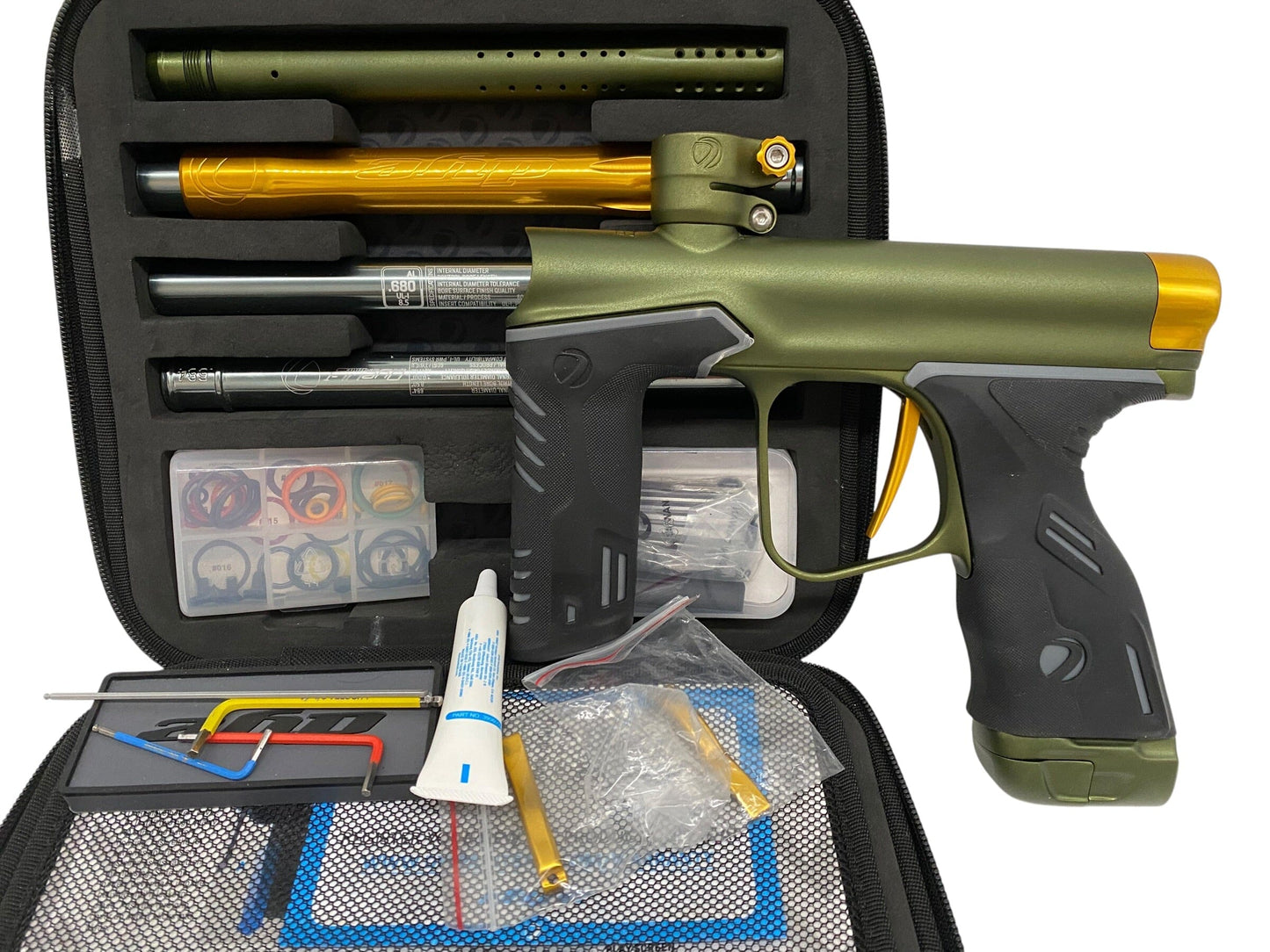 Used DYE FREEFLOW PIPE MXR Green/Gold Paintball Gun (With Updated V3 Parts) Paintball Gun from CPXBrosPaintball Buy/Sell/Trade Paintball Markers, New Paintball Guns, Paintball Hoppers, Paintball Masks, and Hormesis Headbands