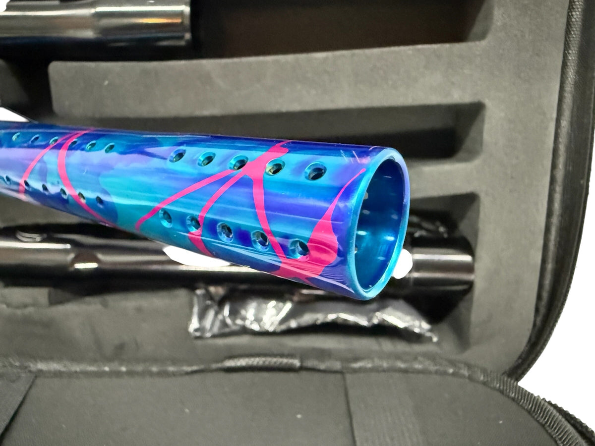 Used Dye Freeflow Reflex Autococker Paintball Gun Gloss Blue Acid Splash Paintball Gun from CPXBrosPaintball Buy/Sell/Trade Paintball Markers, New Paintball Guns, Paintball Hoppers, Paintball Masks, and Hormesis Headbands