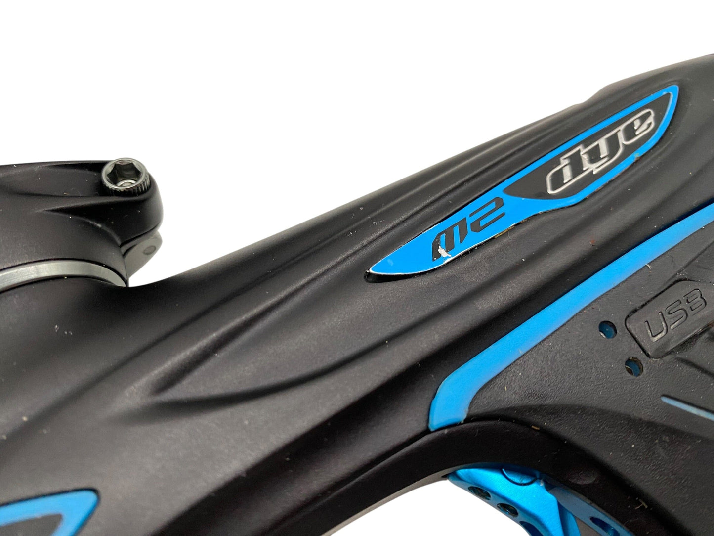 Used Dye M2 Black/Cyan Paintball Gun Paintball Gun from CPXBrosPaintball Buy/Sell/Trade Paintball Markers, New Paintball Guns, Paintball Hoppers, Paintball Masks, and Hormesis Headbands