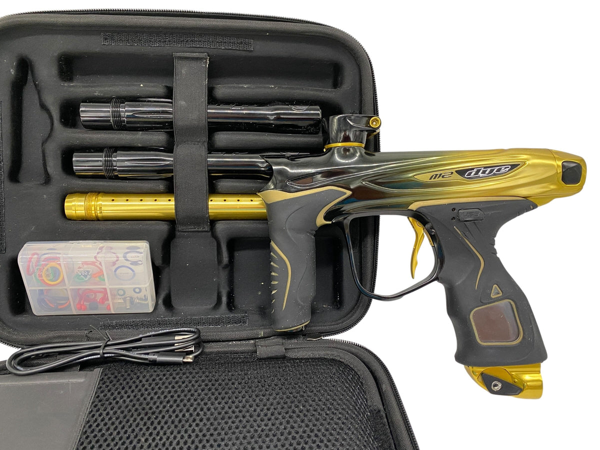 Used Dye M2 Gold To Black Fade Paintball Gun Paintball Gun from CPXBrosPaintball Buy/Sell/Trade Paintball Markers, New Paintball Guns, Paintball Hoppers, Paintball Masks, and Hormesis Headbands