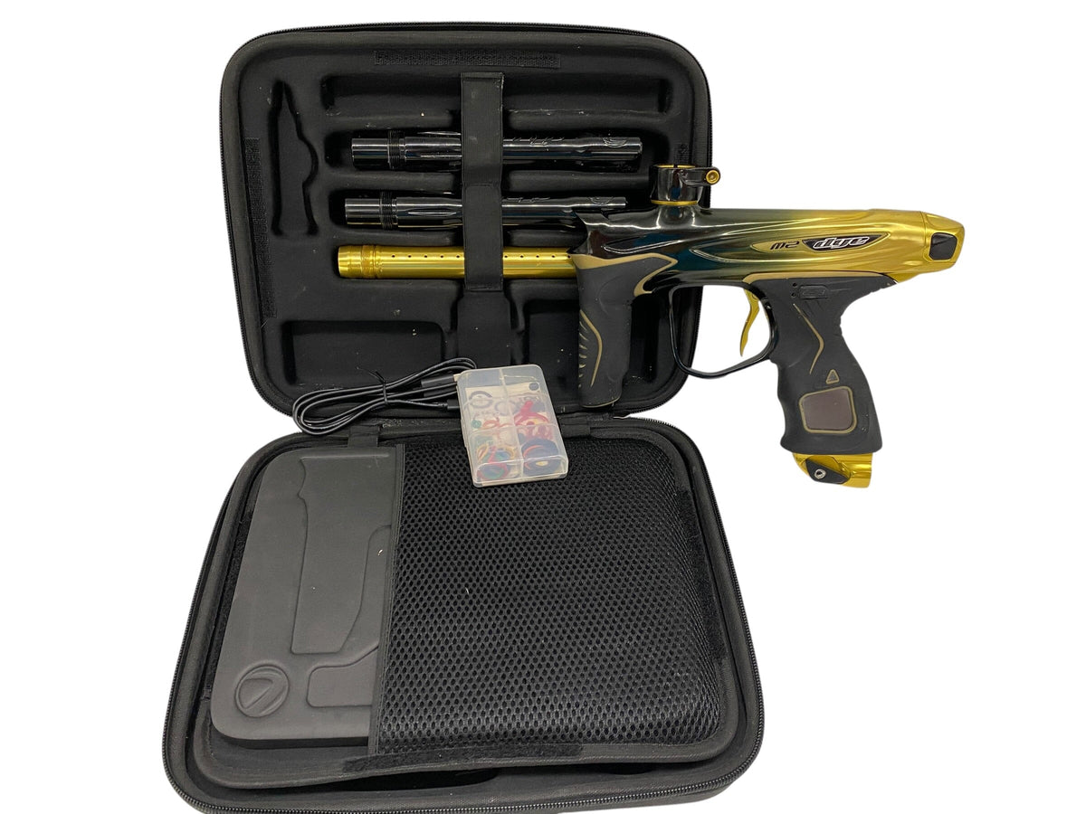 Used Dye M2 Gold To Black Fade Paintball Gun Paintball Gun from CPXBrosPaintball Buy/Sell/Trade Paintball Markers, New Paintball Guns, Paintball Hoppers, Paintball Masks, and Hormesis Headbands