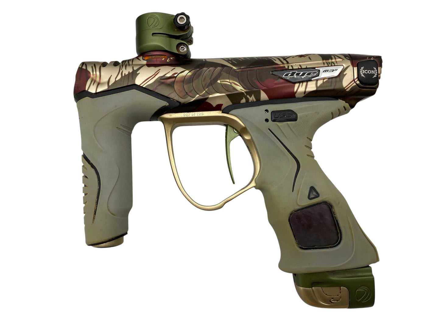 Used Dye M3+ Icon 2 PGA RHODES Paintball Gun Paintball Gun from CPXBrosPaintball Buy/Sell/Trade Paintball Markers, New Paintball Guns, Paintball Hoppers, Paintball Masks, and Hormesis Headbands