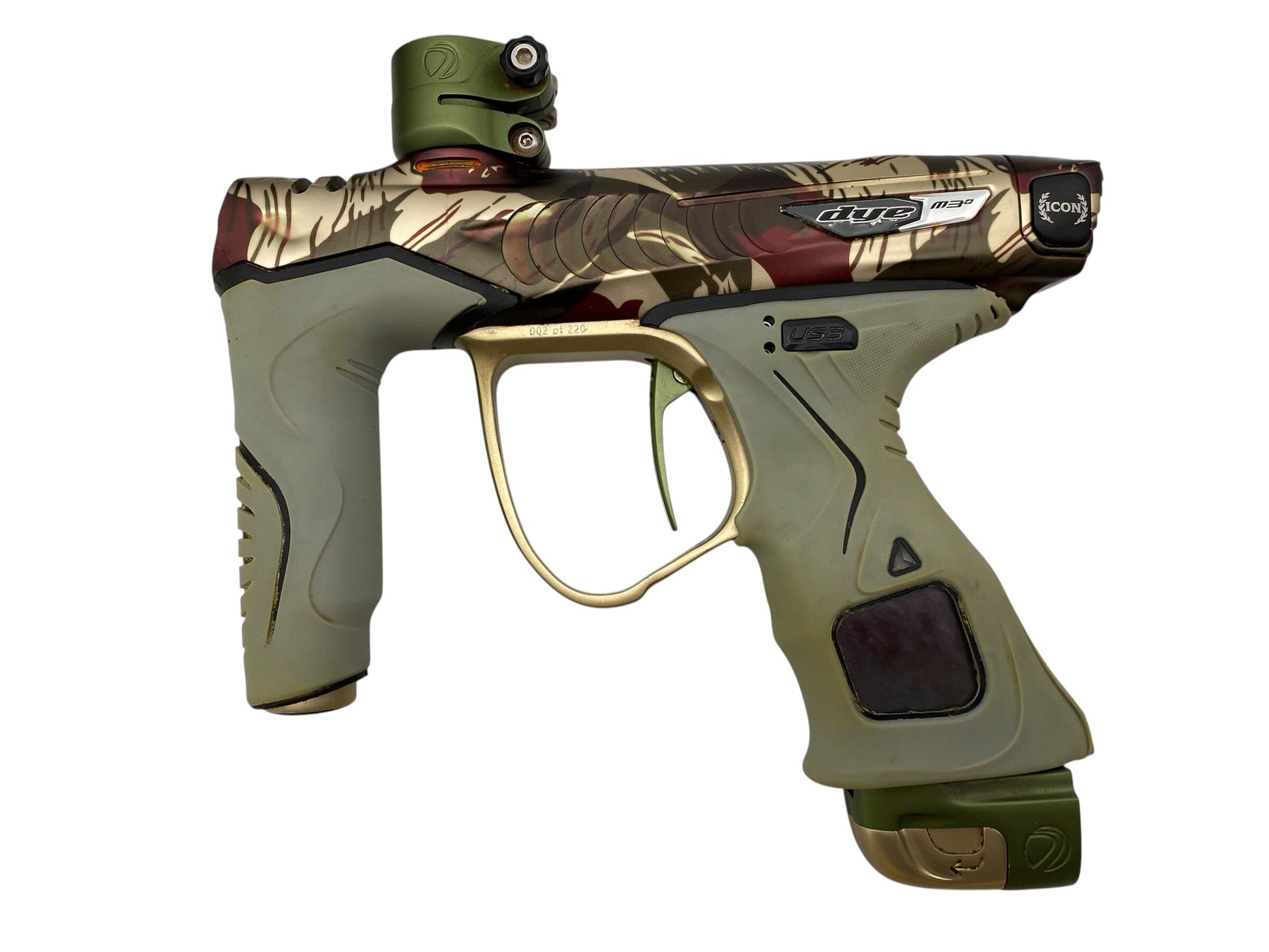 Used Dye M3+ Icon 2 PGA RHODES Paintball Gun Paintball Gun from CPXBrosPaintball Buy/Sell/Trade Paintball Markers, New Paintball Guns, Paintball Hoppers, Paintball Masks, and Hormesis Headbands