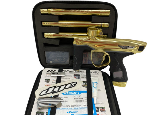 Used Dye M3+ Paintball Gun Gold Paintball Gun from CPXBrosPaintball Buy/Sell/Trade Paintball Markers, New Paintball Guns, Paintball Hoppers, Paintball Masks, and Hormesis Headbands