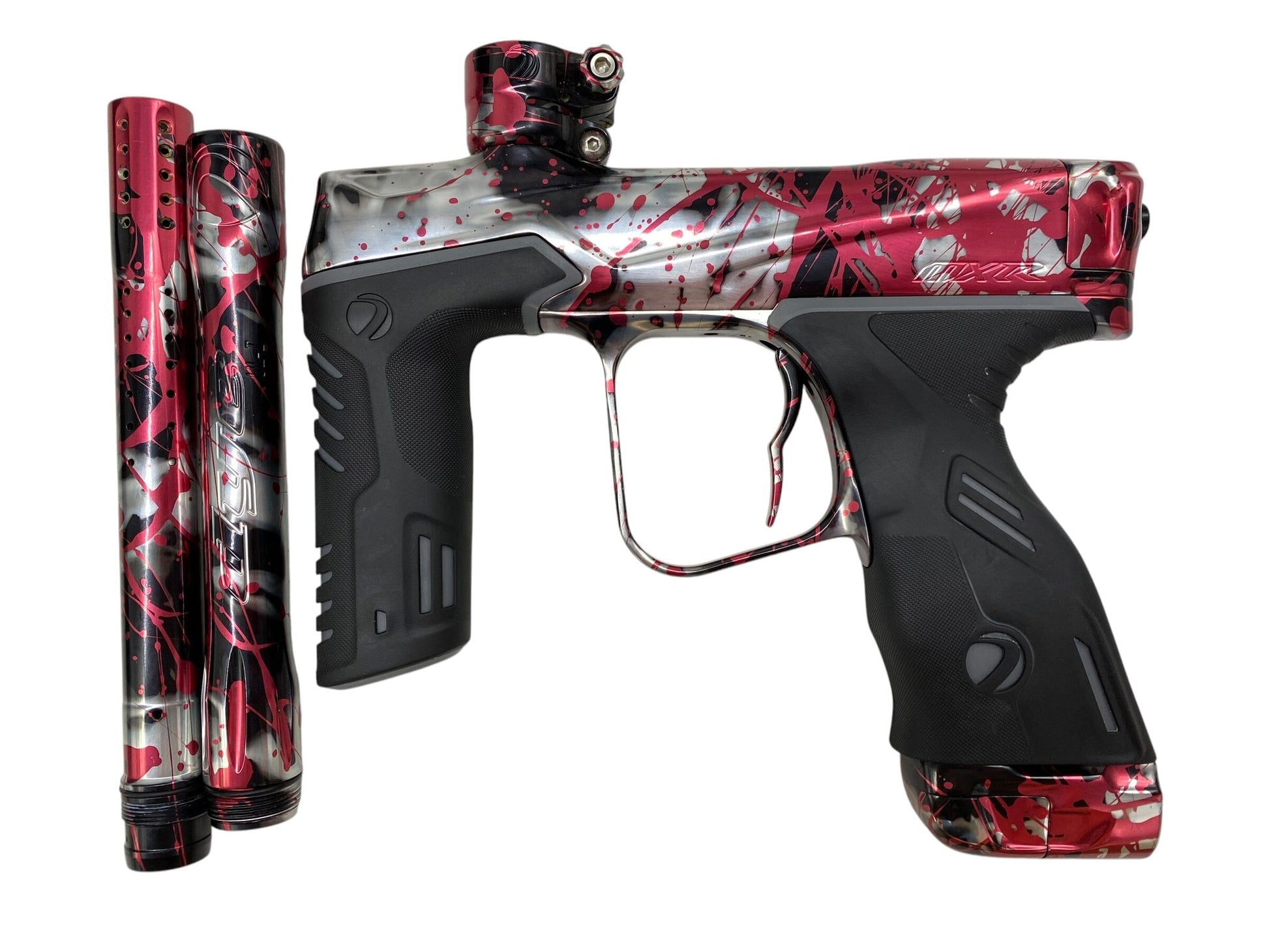 Used Dye Mxr Paintball Gun Blood Splash (METHOD BOLT and Freeflow Trigger Shoe) Paintball Gun from CPXBrosPaintball Buy/Sell/Trade Paintball Markers, New Paintball Guns, Paintball Hoppers, Paintball Masks, and Hormesis Headbands