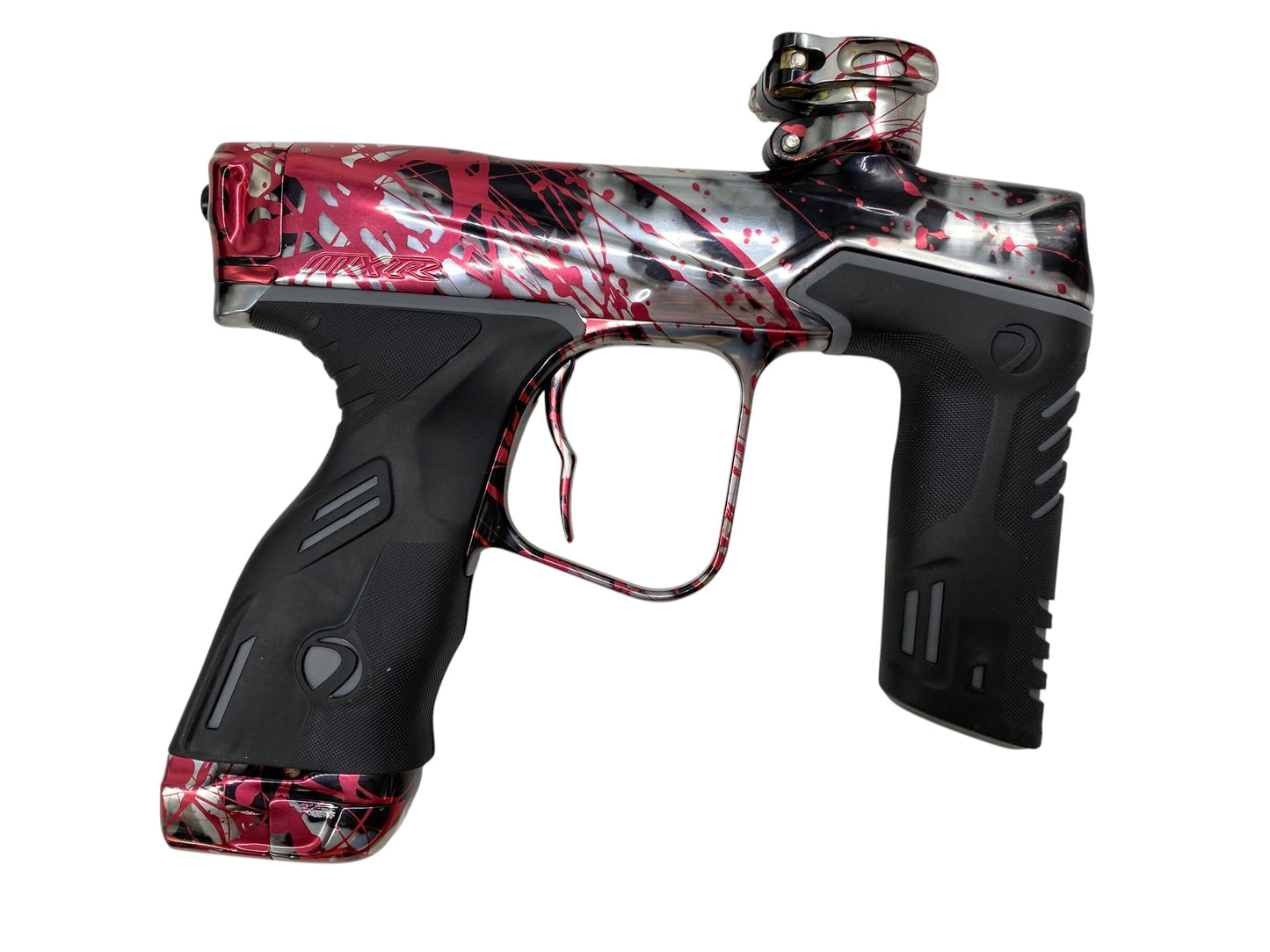 Used Dye Mxr Paintball Gun Blood Splash (METHOD BOLT and Freeflow Trigger Shoe) Paintball Gun from CPXBrosPaintball Buy/Sell/Trade Paintball Markers, New Paintball Guns, Paintball Hoppers, Paintball Masks, and Hormesis Headbands