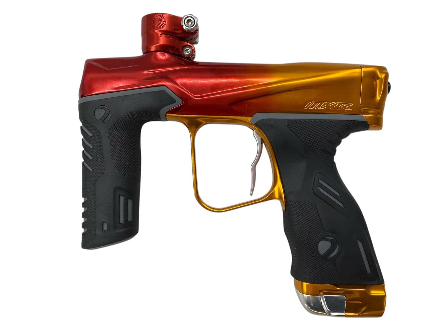 Used Dye MXR Paintball Gun Red/Oarnge Fade Paintball Gun from CPXBrosPaintball Buy/Sell/Trade Paintball Markers, New Paintball Guns, Paintball Hoppers, Paintball Masks, and Hormesis Headbands