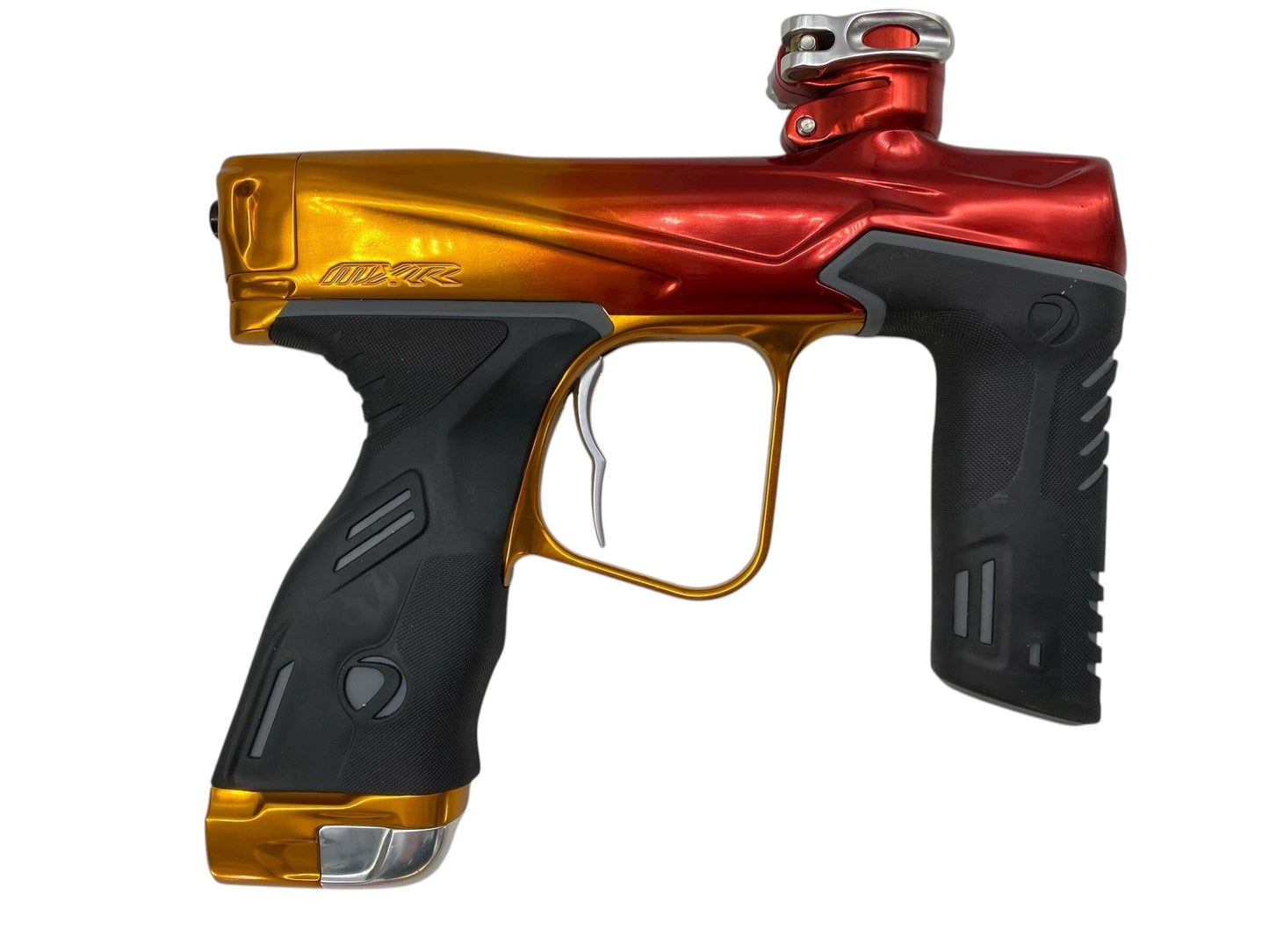 Used Dye MXR Paintball Gun Red/Oarnge Fade Paintball Gun from CPXBrosPaintball Buy/Sell/Trade Paintball Markers, New Paintball Guns, Paintball Hoppers, Paintball Masks, and Hormesis Headbands
