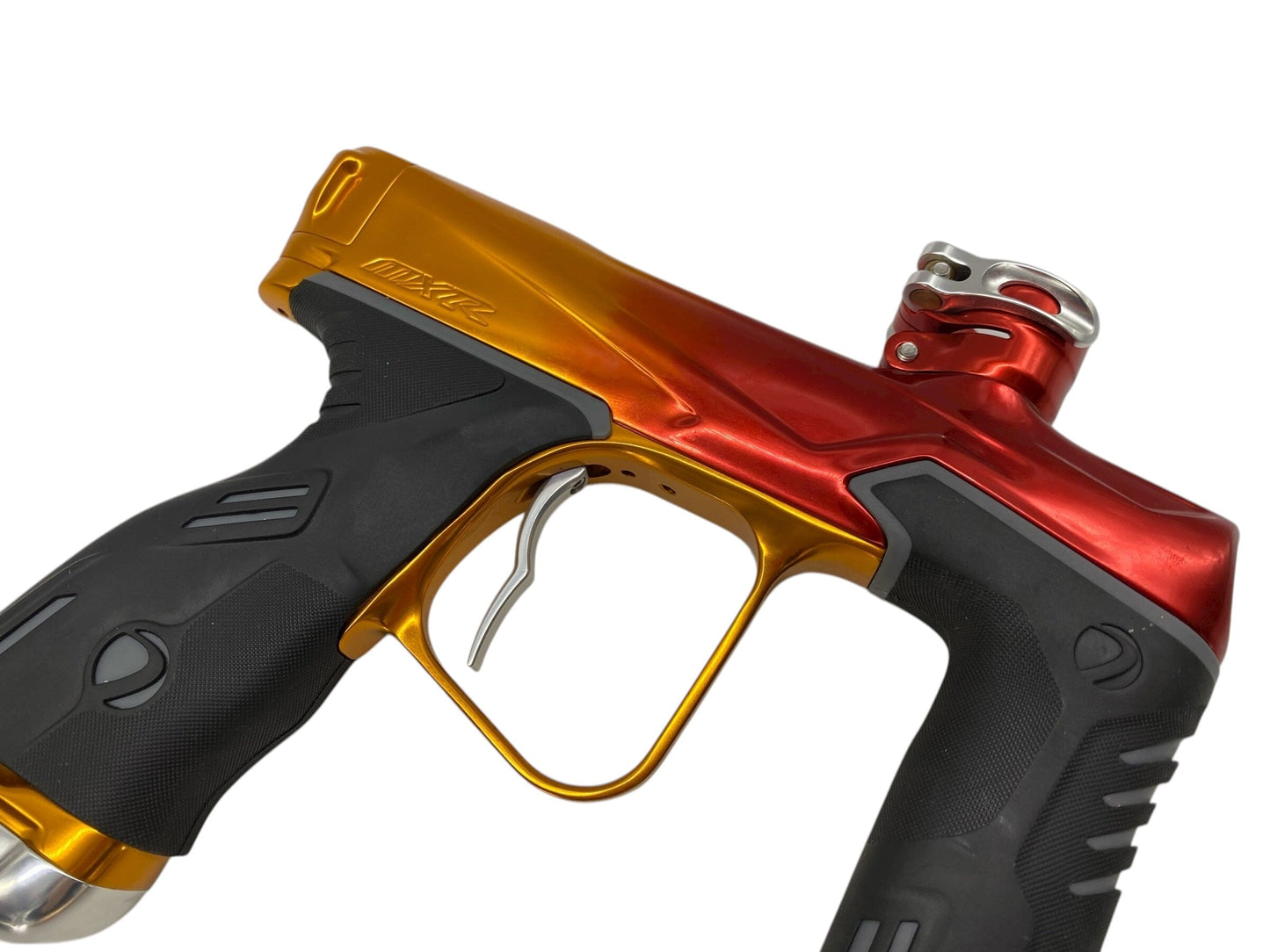 Used Dye MXR Paintball Gun Red/Oarnge Fade Paintball Gun from CPXBrosPaintball Buy/Sell/Trade Paintball Markers, New Paintball Guns, Paintball Hoppers, Paintball Masks, and Hormesis Headbands