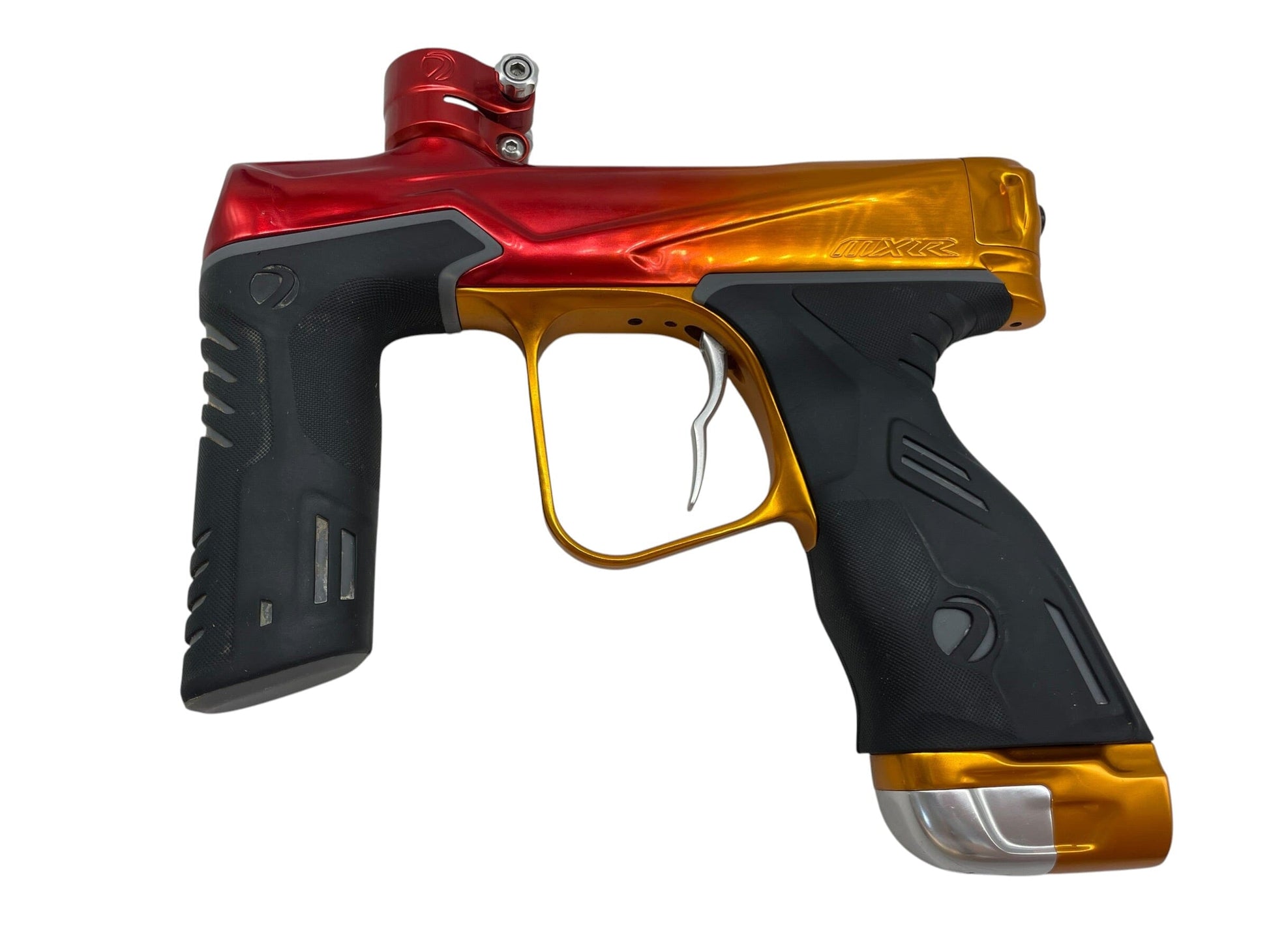 Used Dye MXR Sunrise Red/Orange Fade Paintball Gun Paintball Gun from CPXBrosPaintball Buy/Sell/Trade Paintball Markers, New Paintball Guns, Paintball Hoppers, Paintball Masks, and Hormesis Headbands