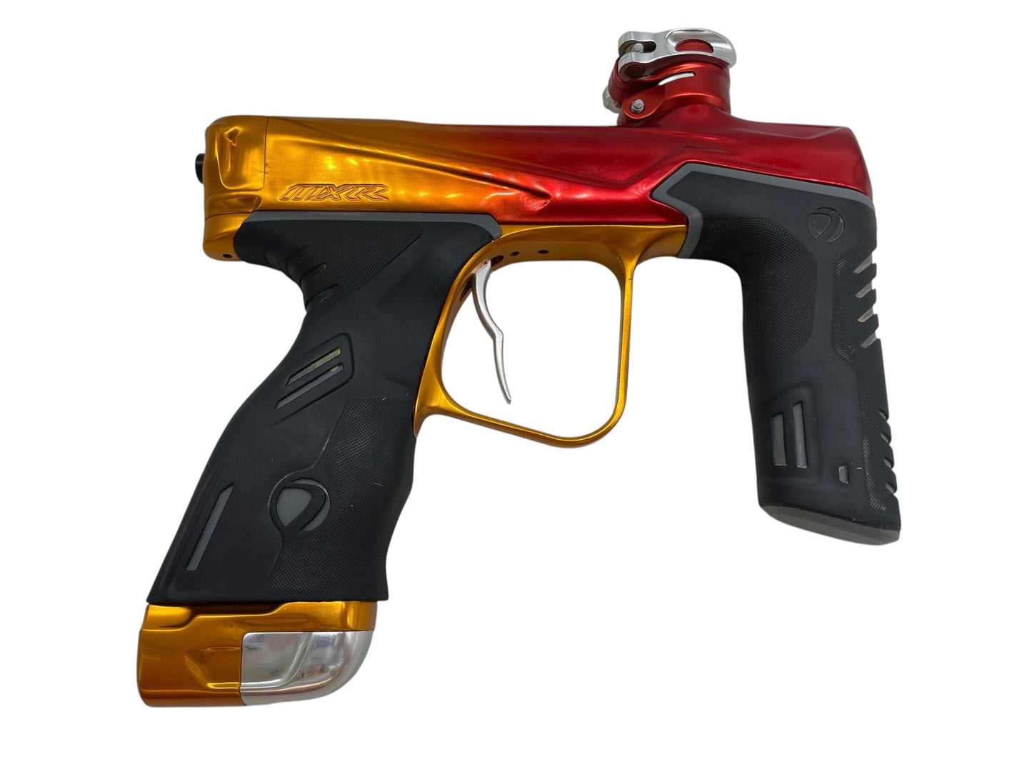 Used Dye MXR Sunrise Red/Orange Fade Paintball Gun Paintball Gun from CPXBrosPaintball Buy/Sell/Trade Paintball Markers, New Paintball Guns, Paintball Hoppers, Paintball Masks, and Hormesis Headbands