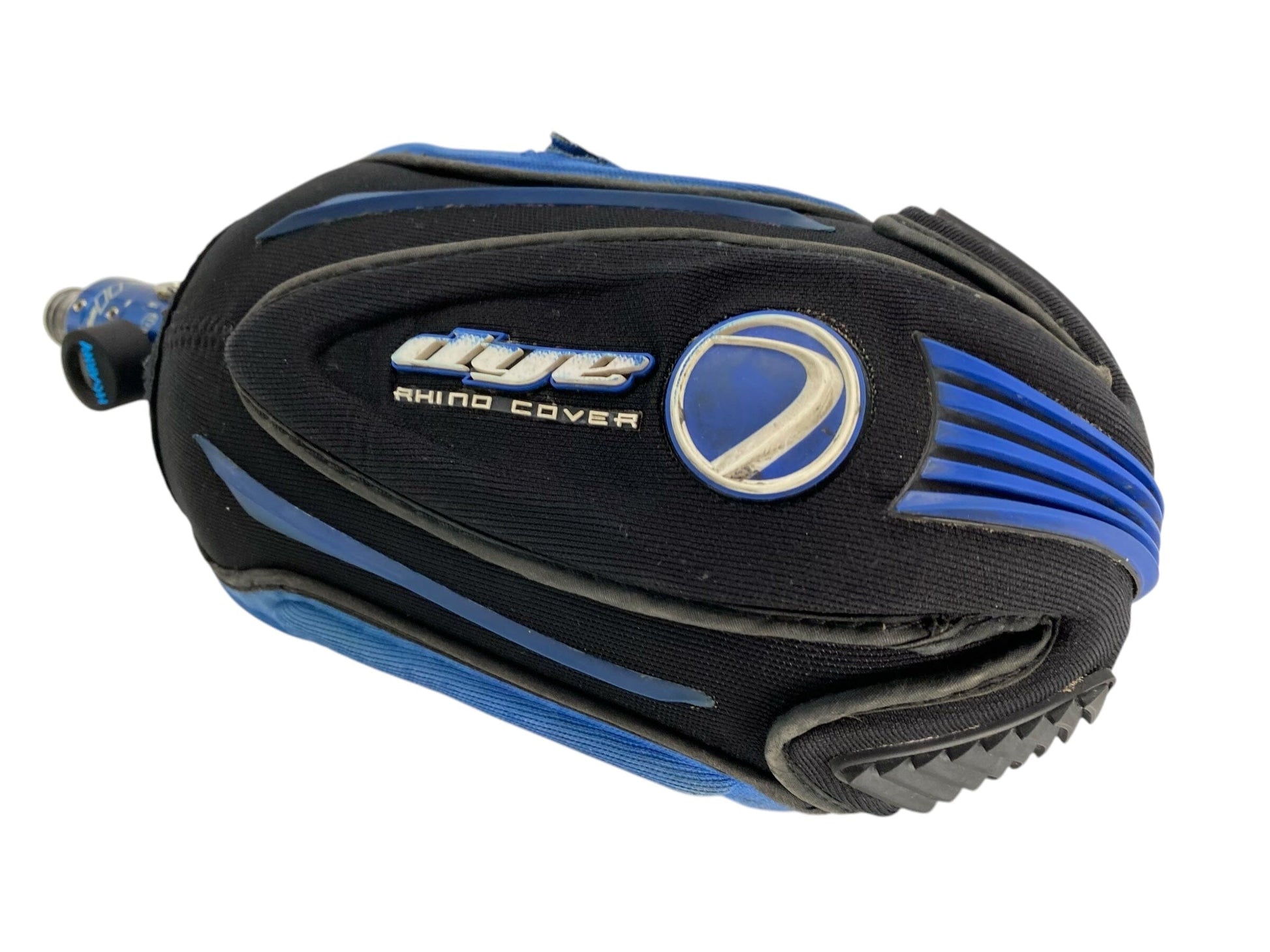 Used DYE RHINO 68 CI /4500 NEOPRENE PAINTBALL TANK COVER PROTECTOR- BLACK/BLUE-VINTAGE Paintball Gun from CPXBrosPaintball Buy/Sell/Trade Paintball Markers, New Paintball Guns, Paintball Hoppers, Paintball Masks, and Hormesis Headbands