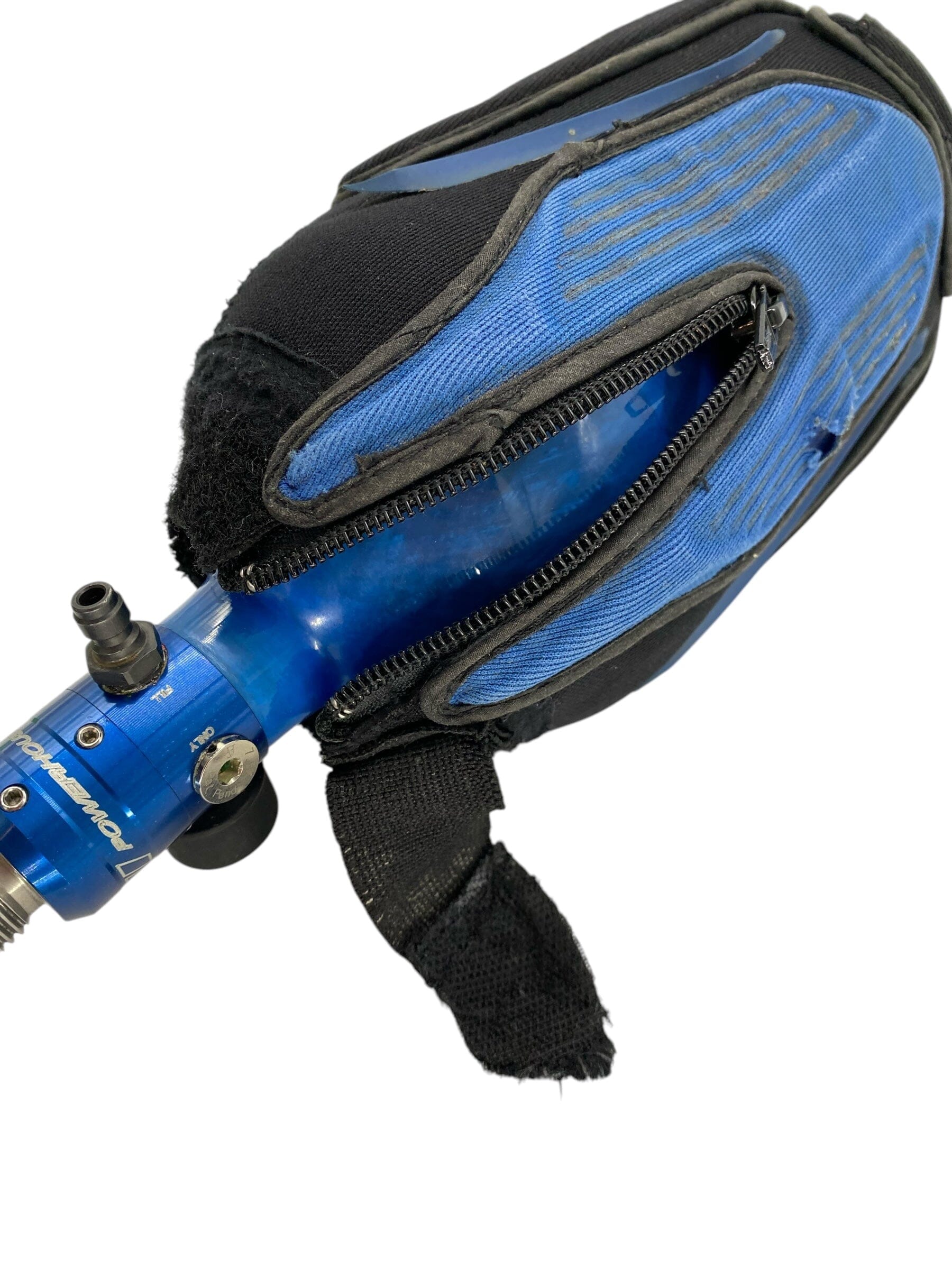 Used DYE RHINO 68 CI /4500 NEOPRENE PAINTBALL TANK COVER PROTECTOR- BLACK/BLUE-VINTAGE Paintball Gun from CPXBrosPaintball Buy/Sell/Trade Paintball Markers, New Paintball Guns, Paintball Hoppers, Paintball Masks, and Hormesis Headbands
