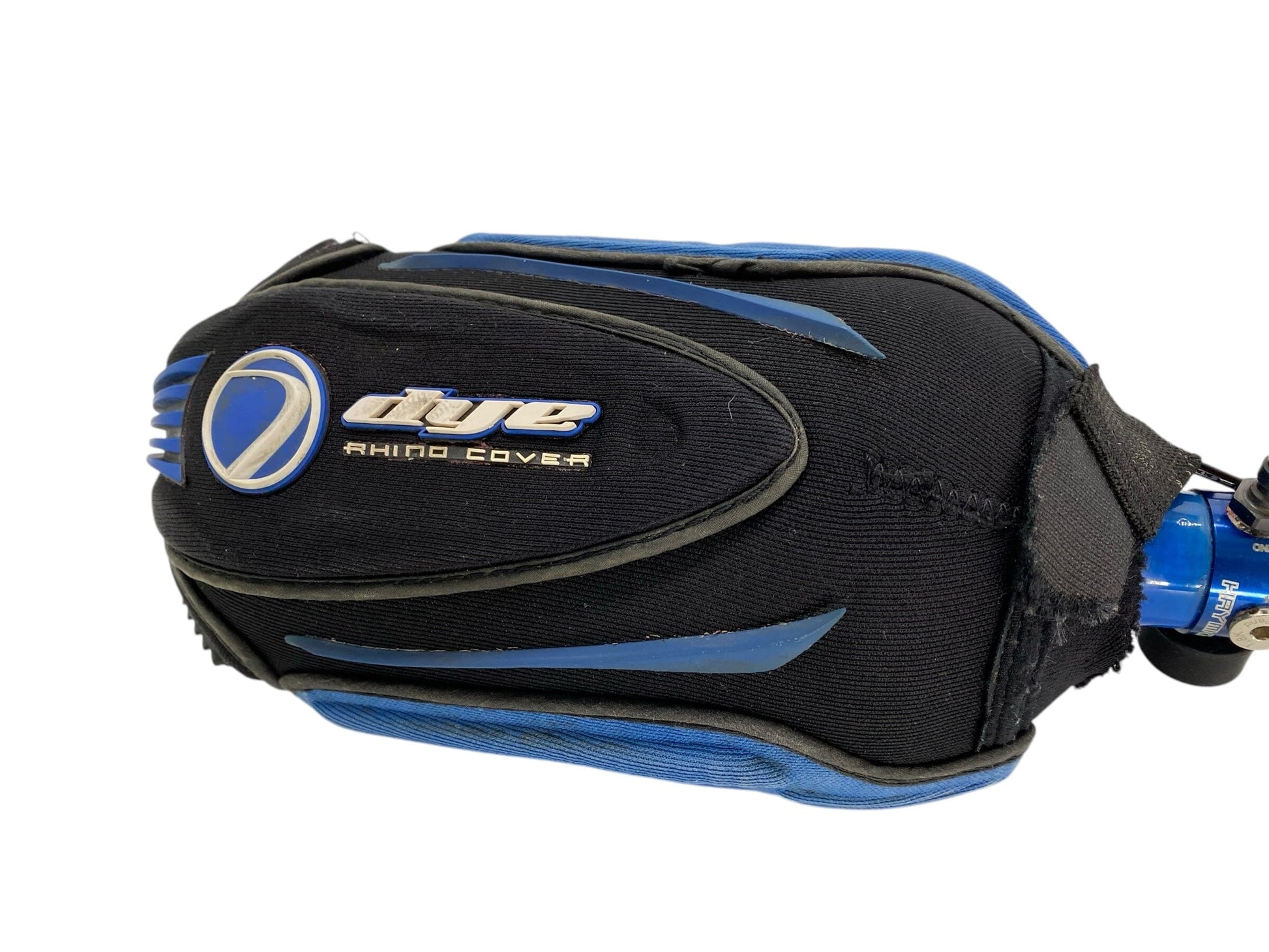 Used DYE RHINO 68 CI /4500 NEOPRENE PAINTBALL TANK COVER PROTECTOR- BLACK/BLUE-VINTAGE Paintball Gun from CPXBrosPaintball Buy/Sell/Trade Paintball Markers, New Paintball Guns, Paintball Hoppers, Paintball Masks, and Hormesis Headbands
