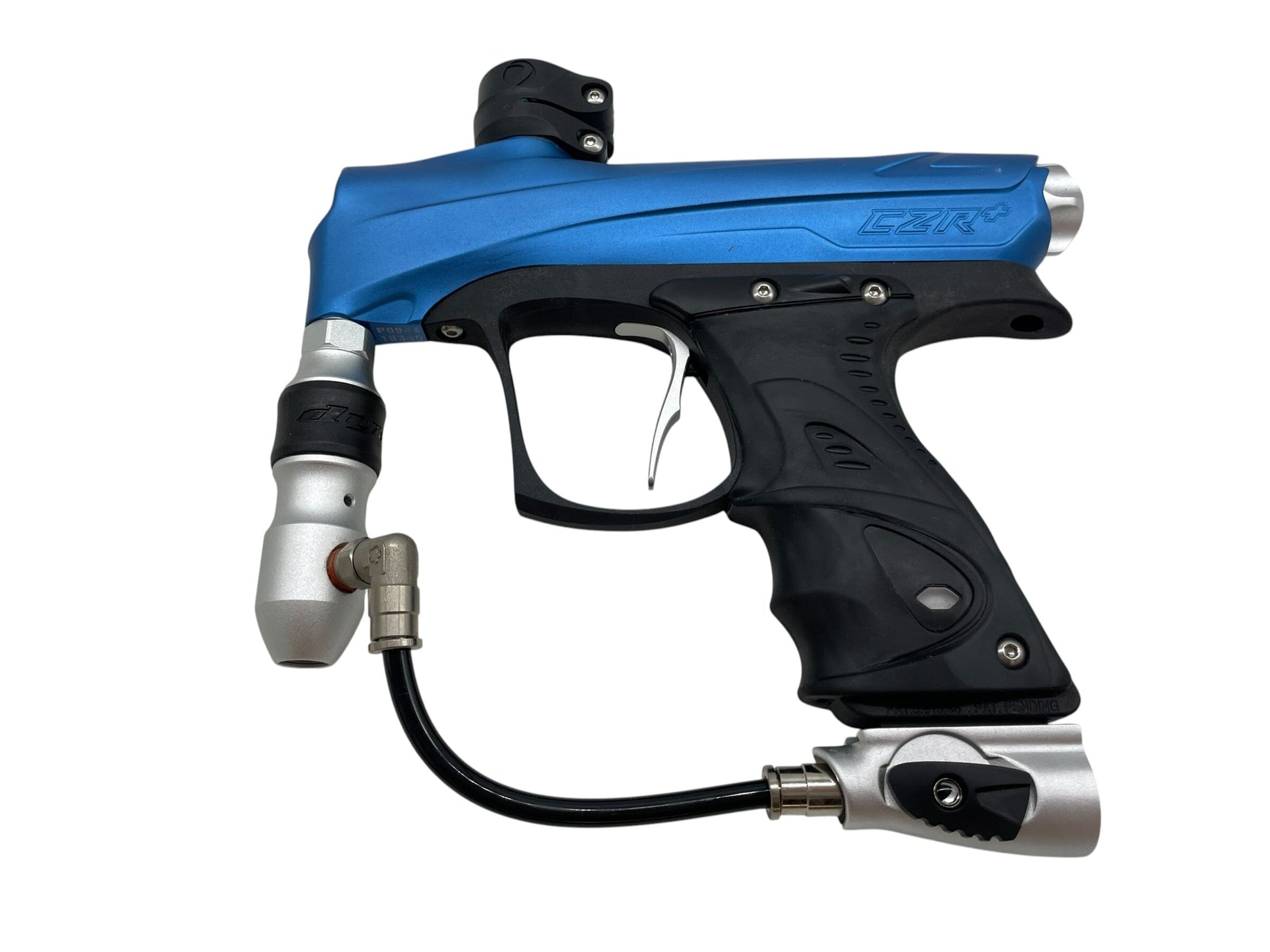Used DYE RIZE CZR+ - BLUE/BLACK DUST/SILVER + UL-I Barrel Paintball Gun from CPXBrosPaintball Buy/Sell/Trade Paintball Markers, New Paintball Guns, Paintball Hoppers, Paintball Masks, and Hormesis Headbands