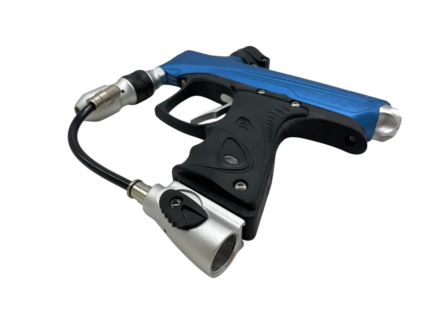 Used DYE RIZE CZR+ - BLUE/BLACK DUST/SILVER + UL-I Barrel Paintball Gun from CPXBrosPaintball Buy/Sell/Trade Paintball Markers, New Paintball Guns, Paintball Hoppers, Paintball Masks, and Hormesis Headbands