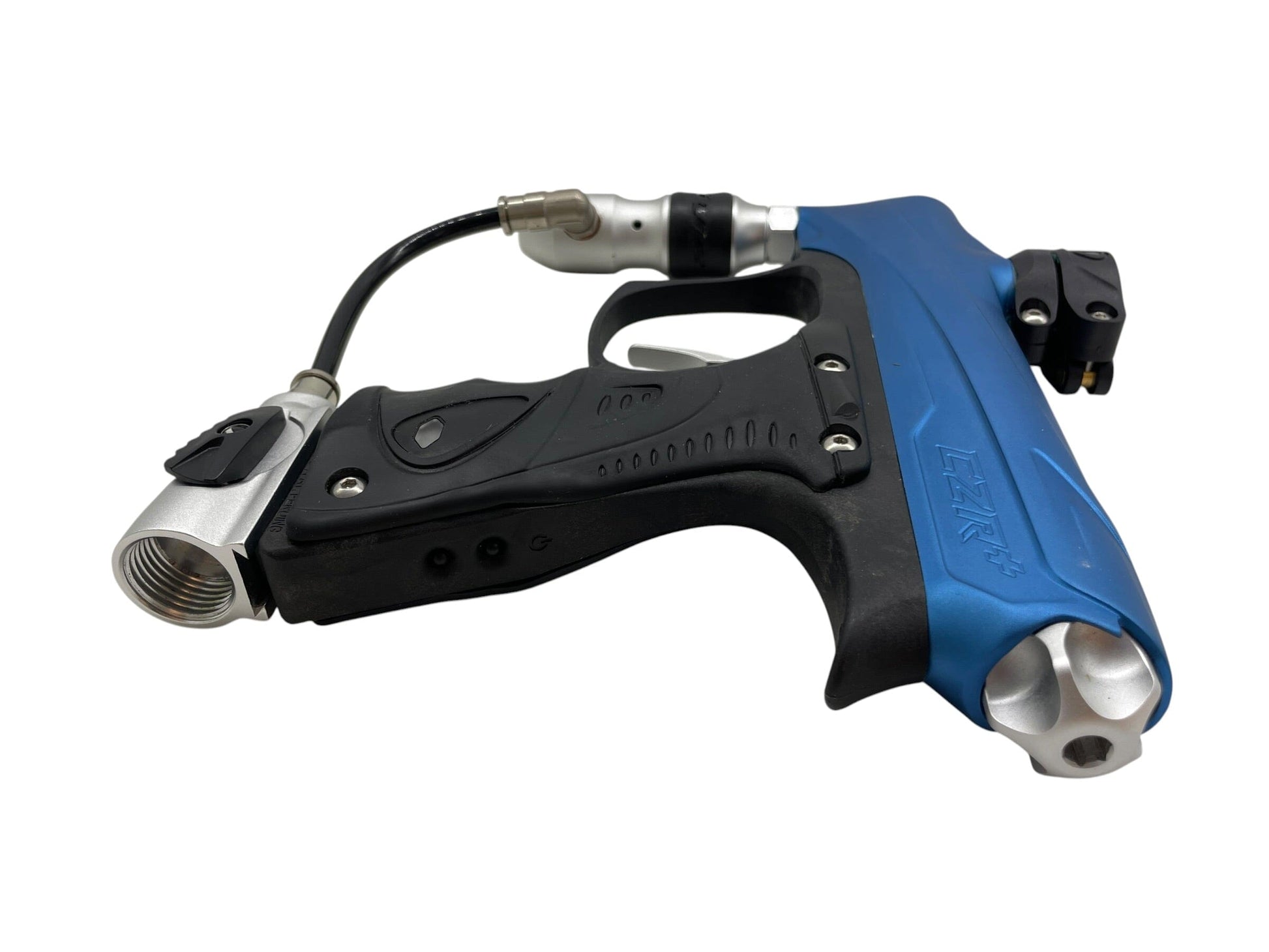 Used DYE RIZE CZR+ - BLUE/BLACK DUST/SILVER + UL-I Barrel Paintball Gun from CPXBrosPaintball Buy/Sell/Trade Paintball Markers, New Paintball Guns, Paintball Hoppers, Paintball Masks, and Hormesis Headbands