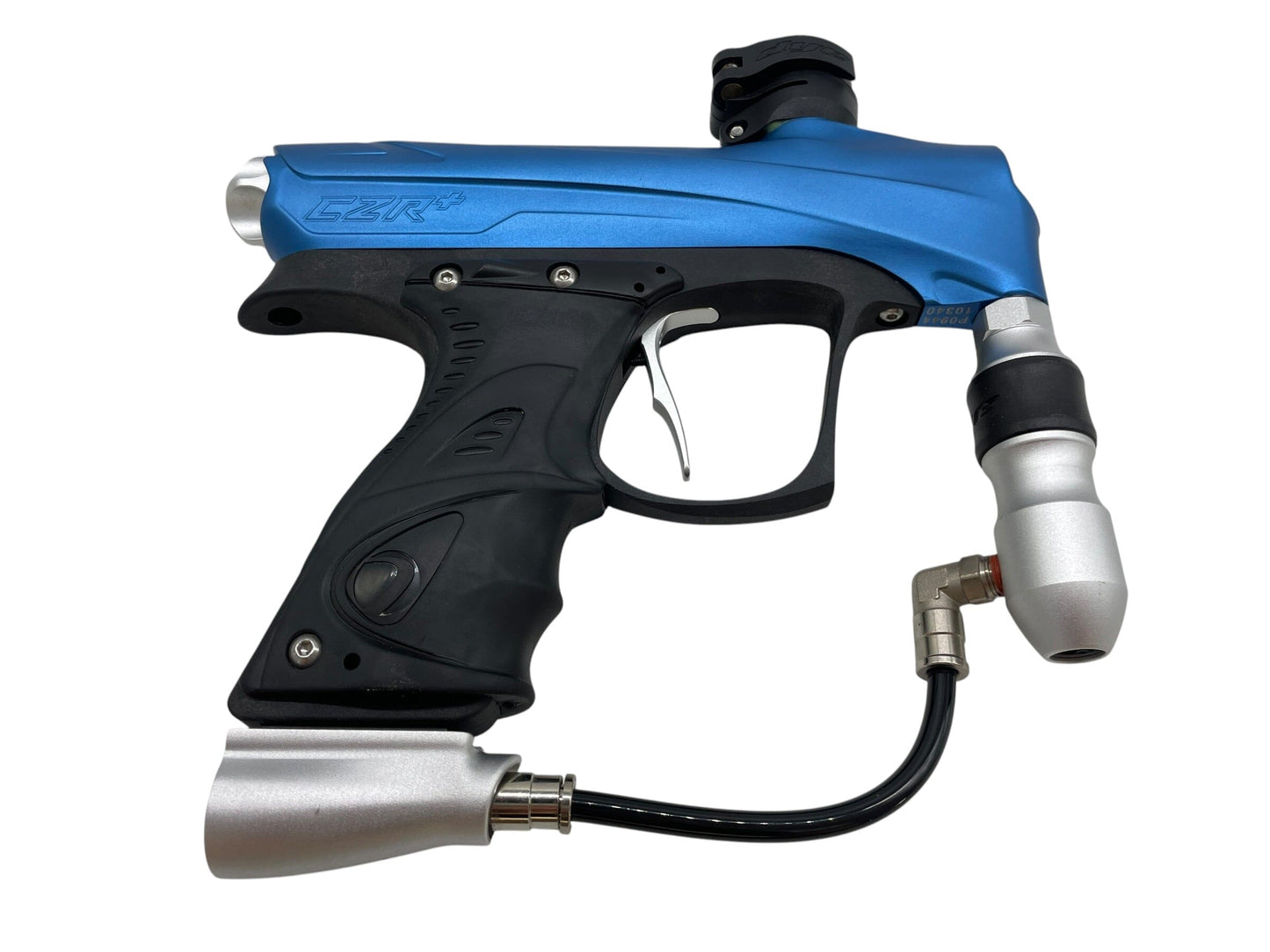 Used DYE RIZE CZR+ - BLUE/BLACK DUST/SILVER + UL-I Barrel Paintball Gun from CPXBrosPaintball Buy/Sell/Trade Paintball Markers, New Paintball Guns, Paintball Hoppers, Paintball Masks, and Hormesis Headbands